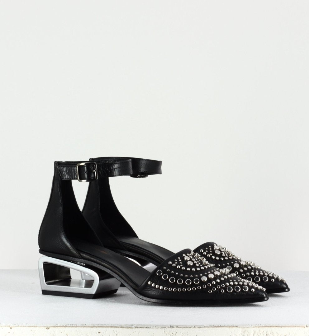 Escarpin clouté en cuir noir Garrice Collection Fruit - 6275