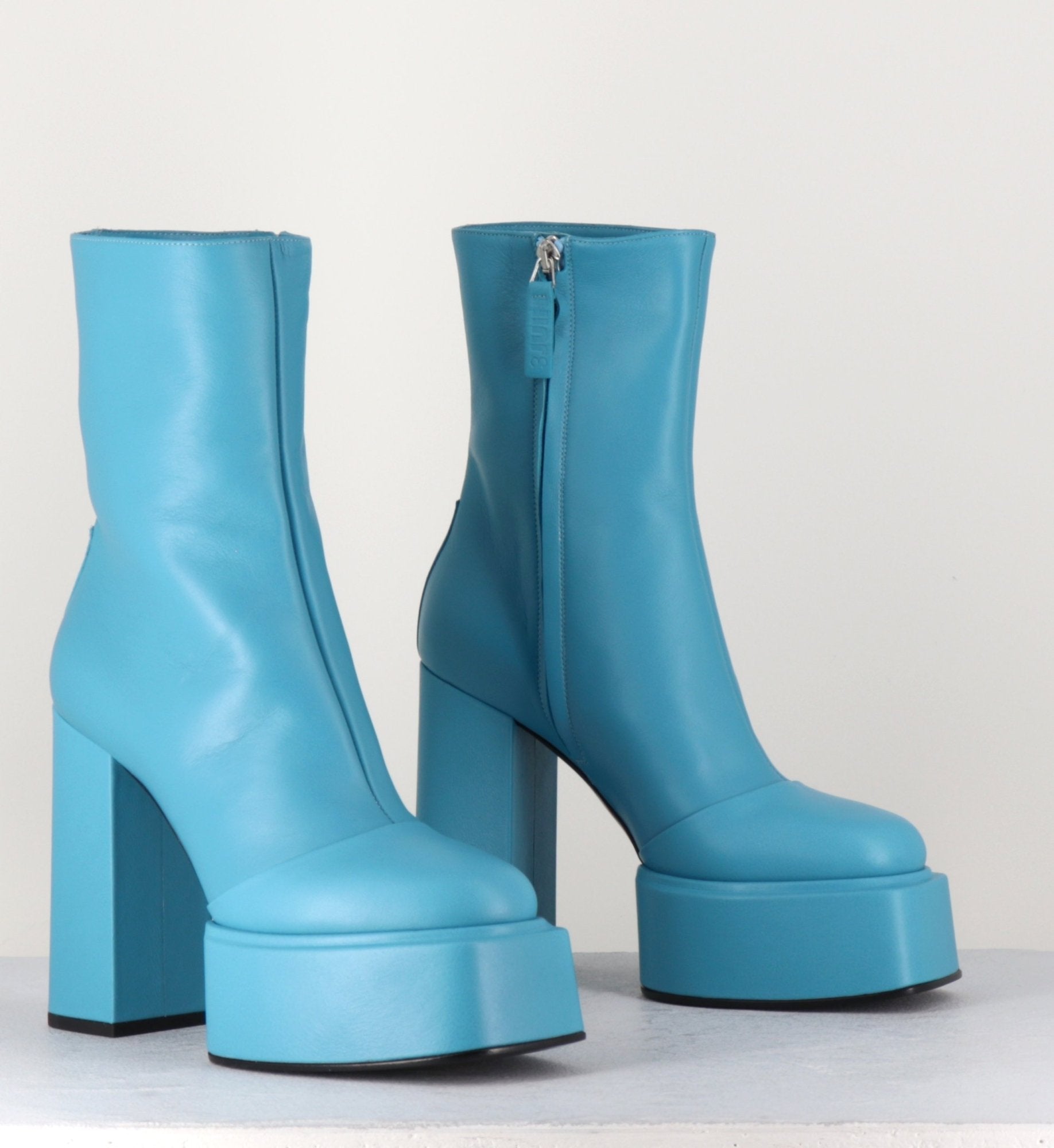Boots en cuir souple bleu turquoise - IARA MOK ASH