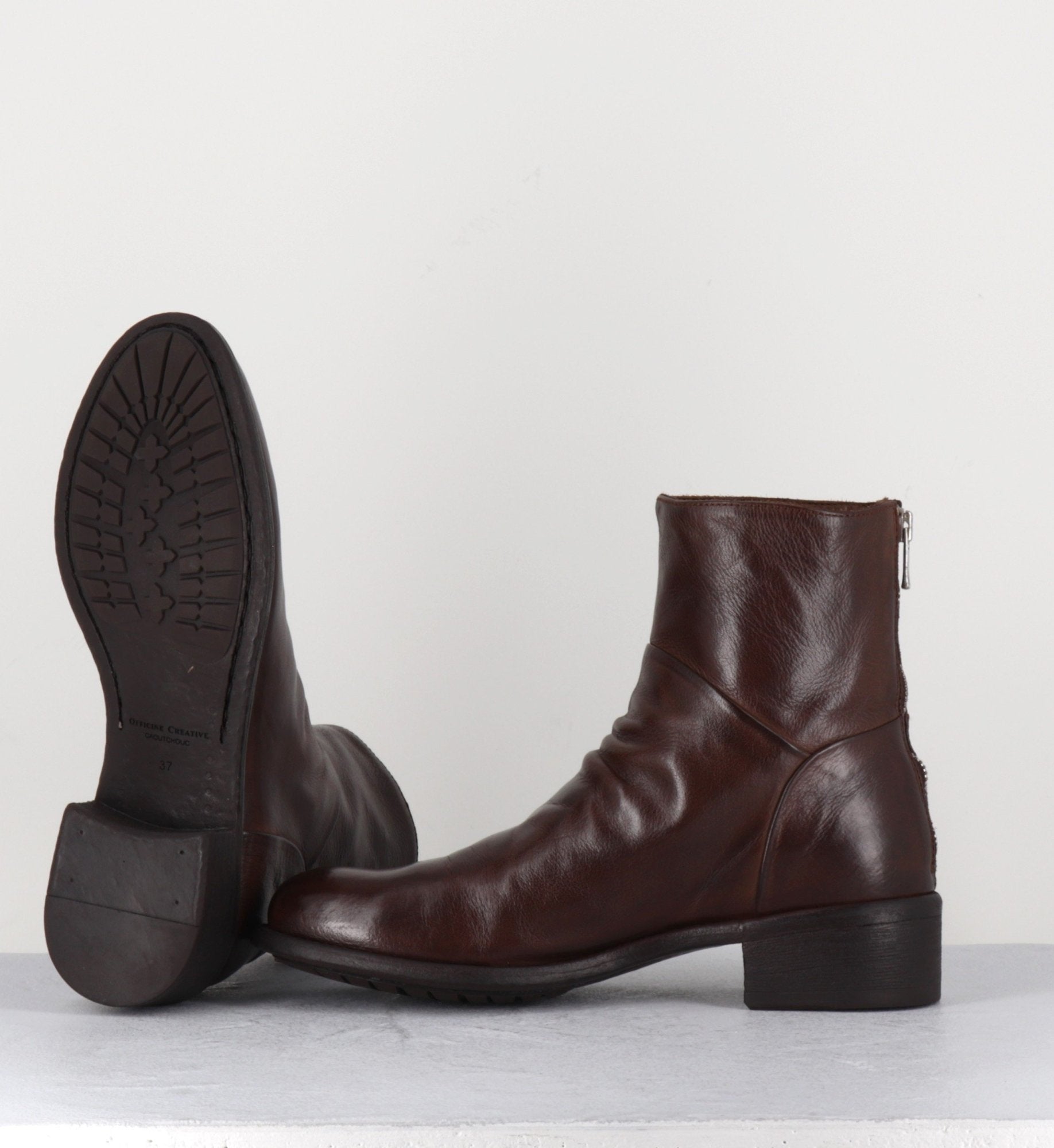 Bottines en cuir marron - LISON CAOU 047 CIGAR