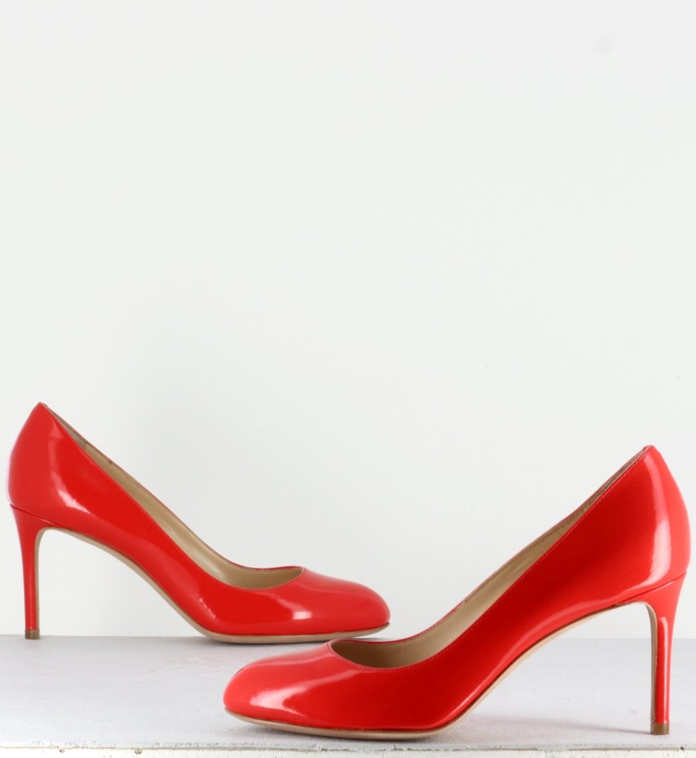 Escarpins petits talons en cuir rouge 2592R - Pellico
