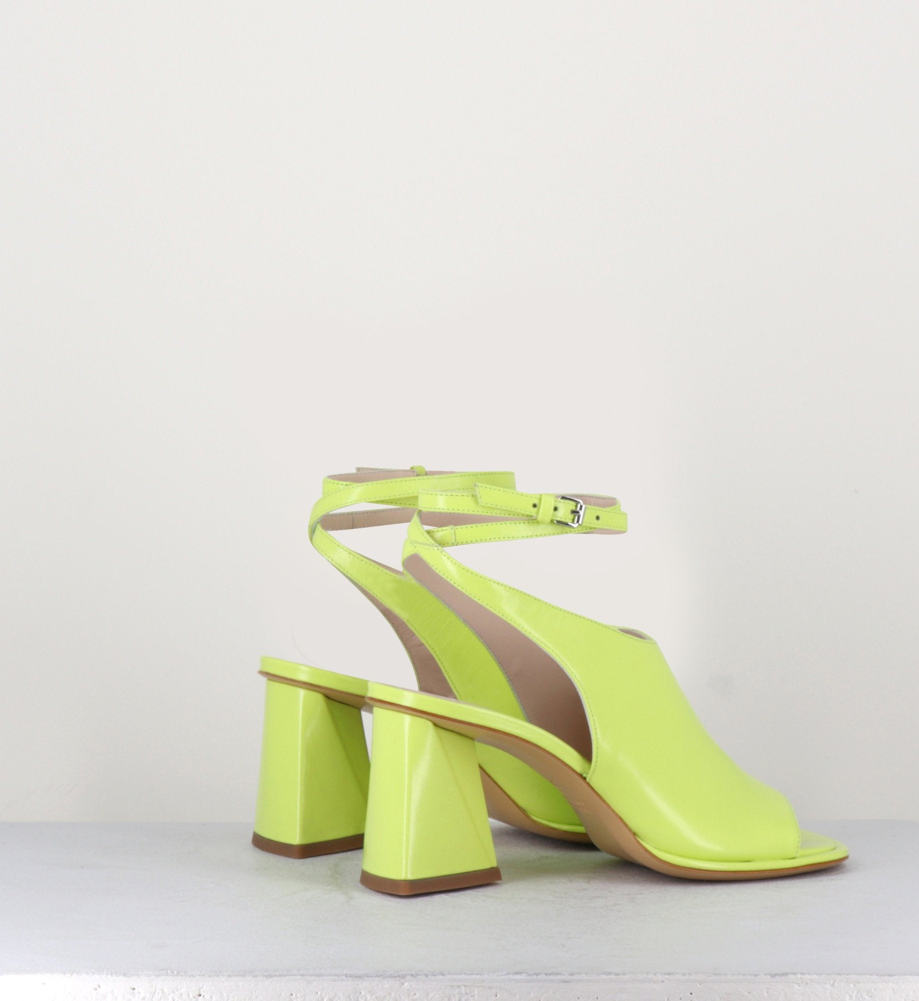 Sandales en cuir lime - A5173 ACID
