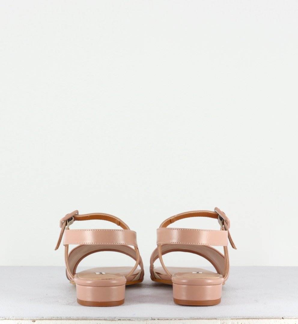 Sandales en cuir et mesh nude - Marini mesh