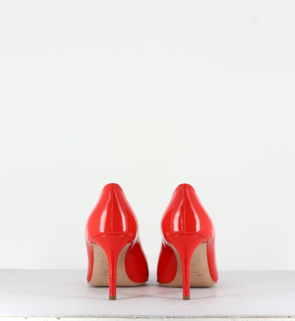 Escarpins petits talons en cuir rouge 2592R - Pellico