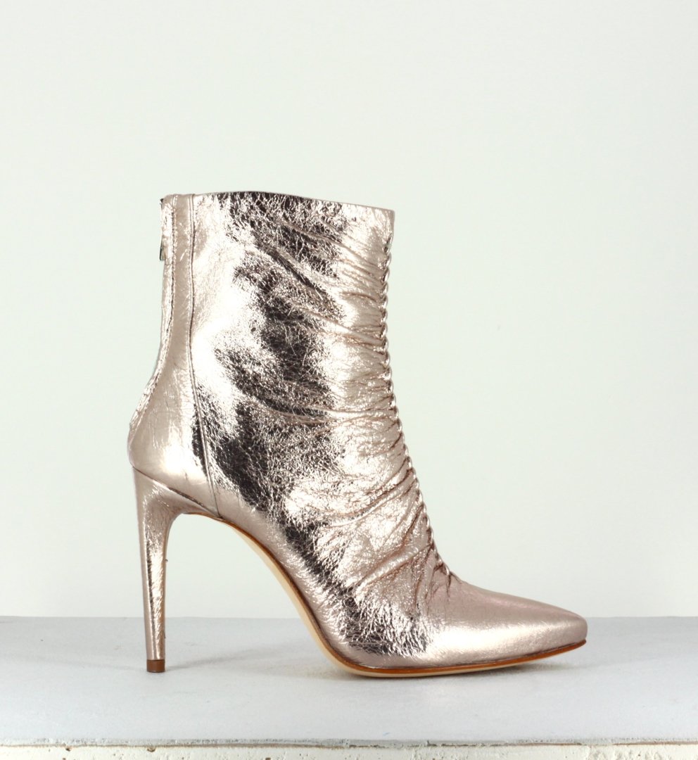 Bottines pointues en cuir platine Garrice Collection Fruit - 6245