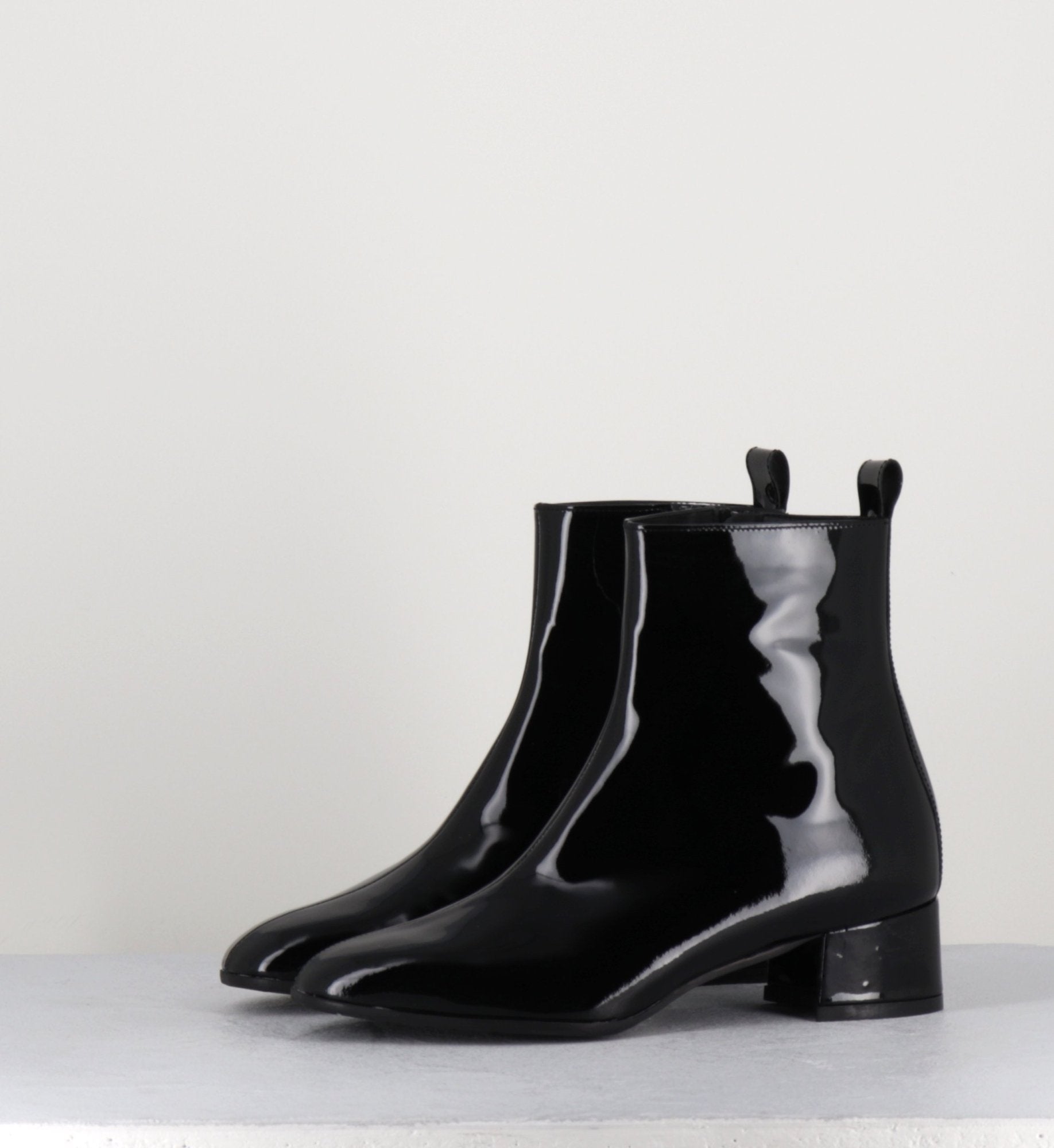 Boots 60s en cuir vernis noir - JANE VERNICE NERO