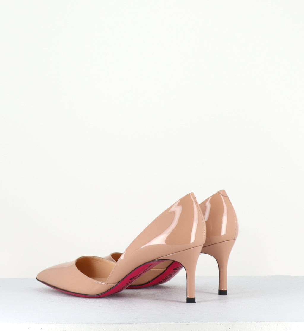 Escarpins à petits talons en cuir vernis nude LMD033 - Luciano Padovan