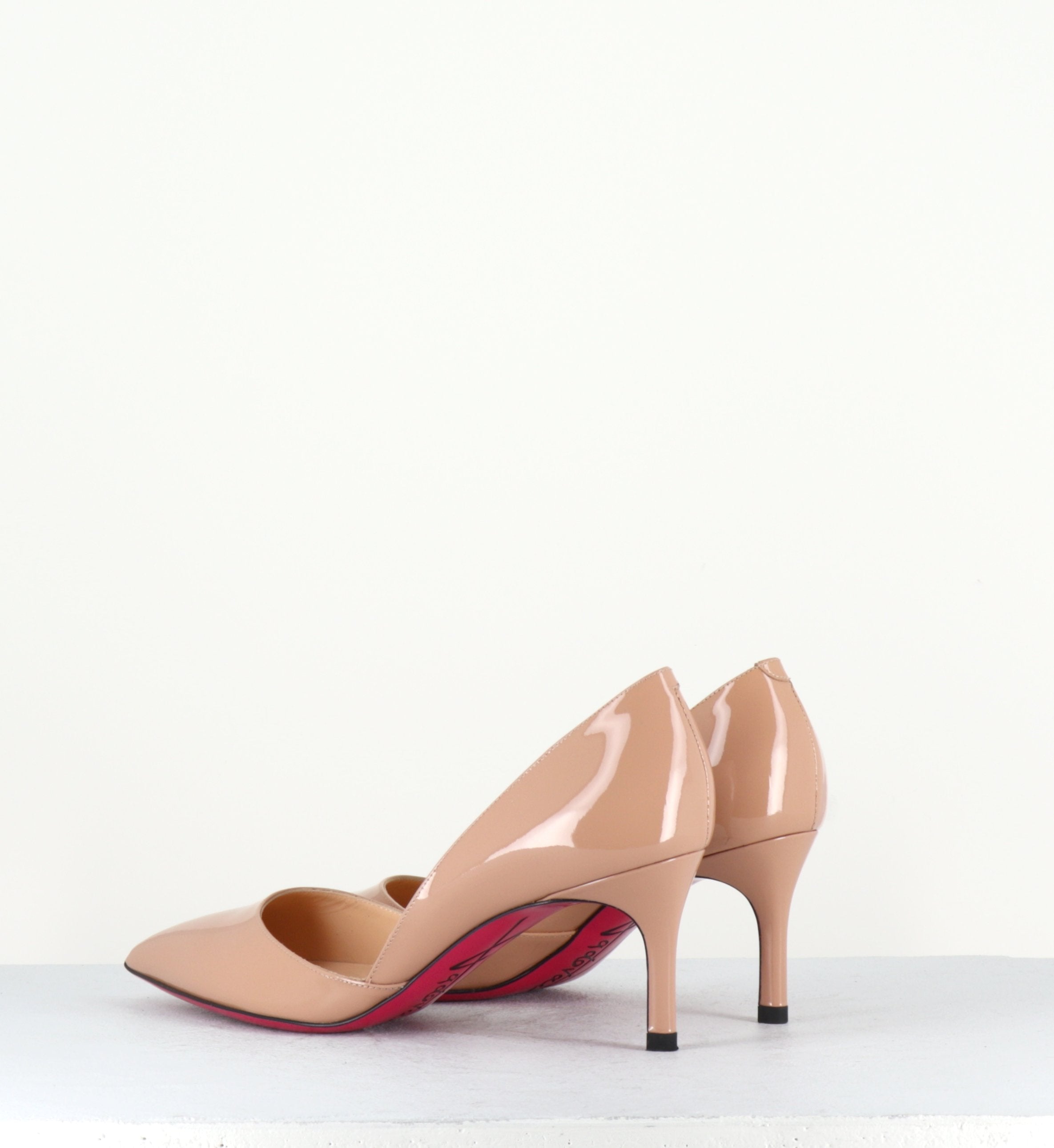 Escarpins à petits talons en cuir vernis nude LMD033 - Luciano Padovan