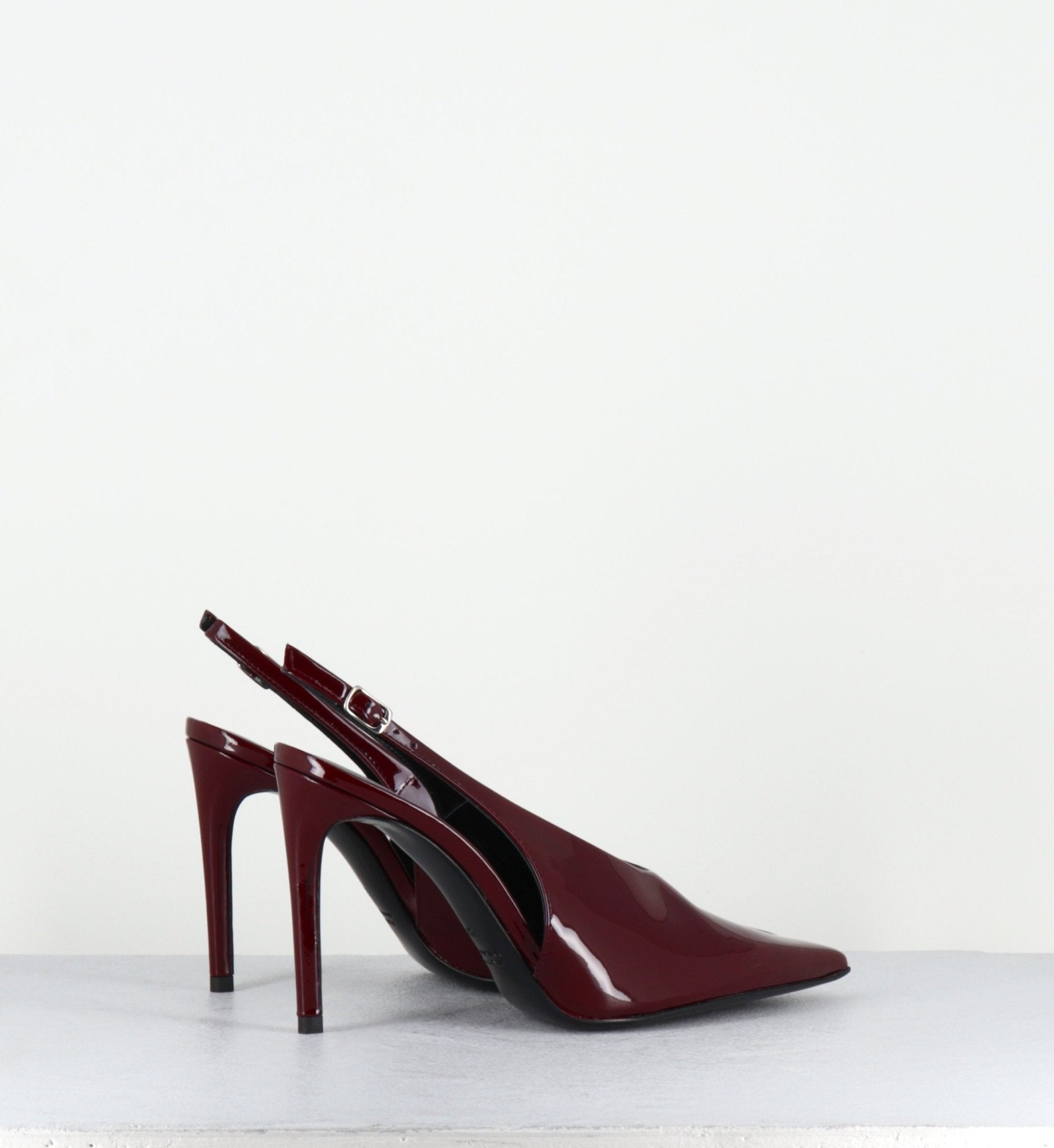 Escarpins slingback talon haut en cuir vernis bordeaux - FEEL VERNICE BURGUNDY