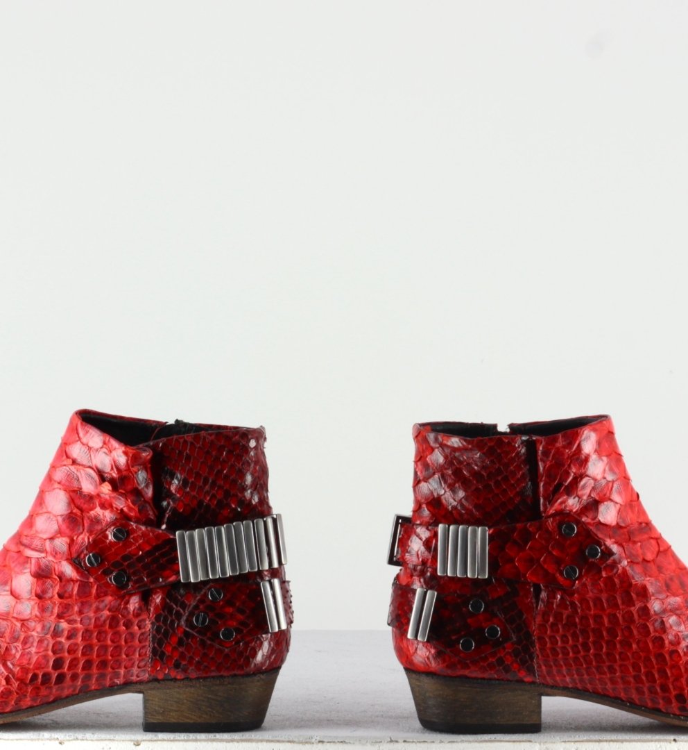 Bottines en python rouge LO RED RUBY - Fury London