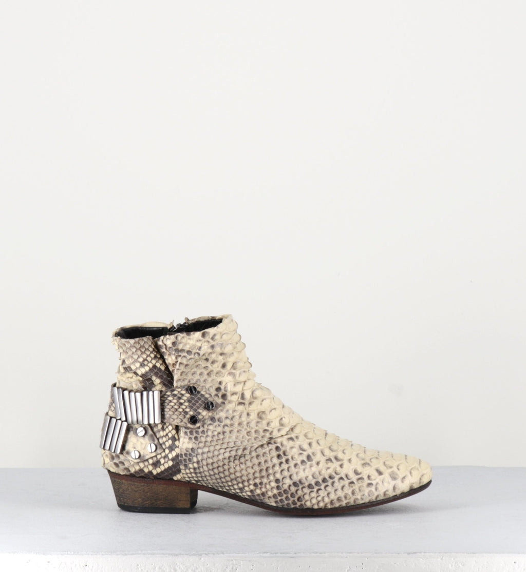 Bottines en python blanc LO WHITE - Fury London