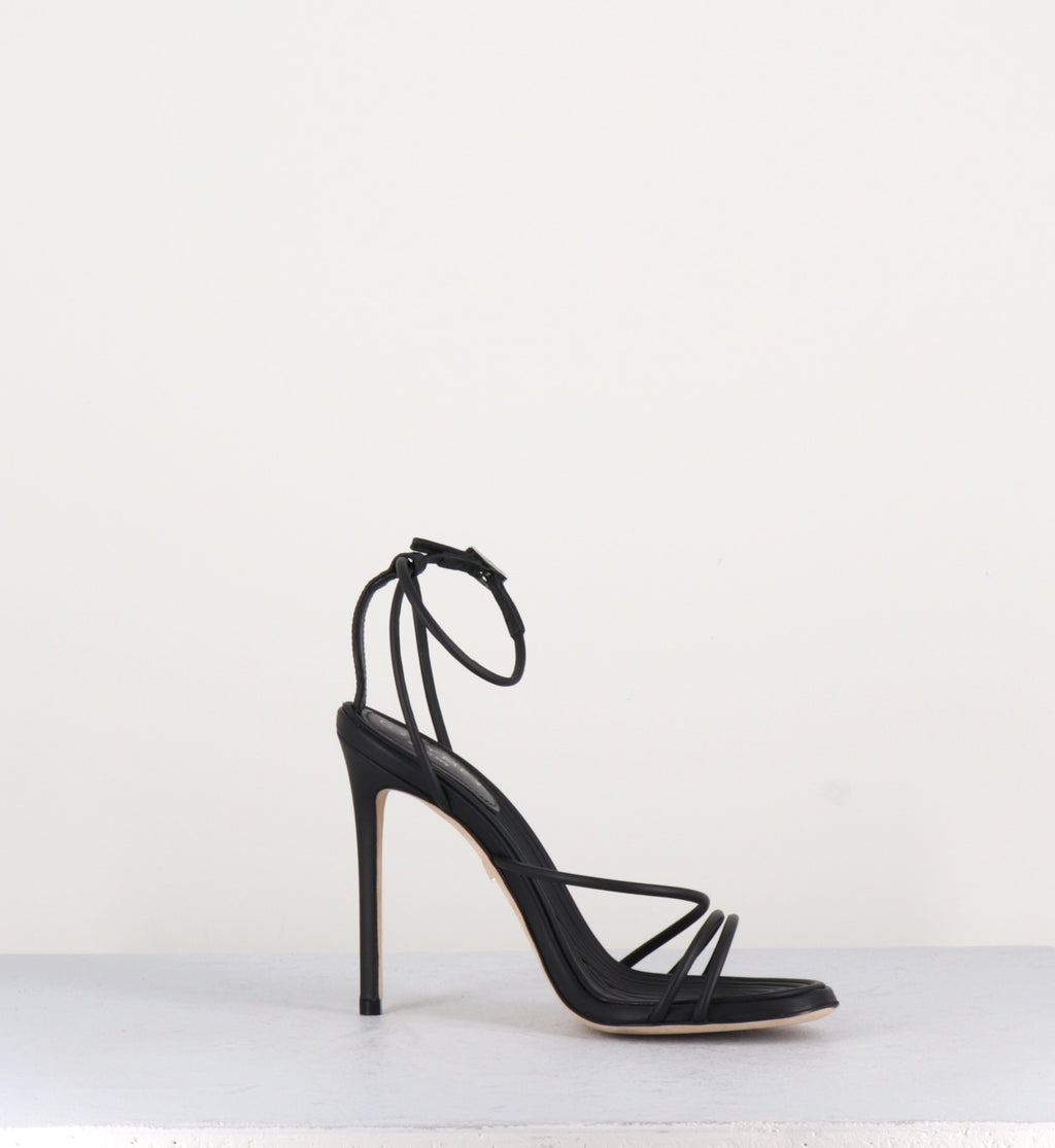 Sandales à talon aiguille en cuir noir Greymer - 718.110 ROPE