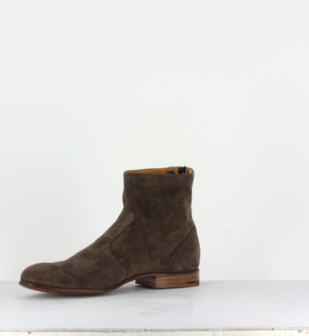 Bottines plates courtes en daim beige PERLA37031T - Alberto Fasciani