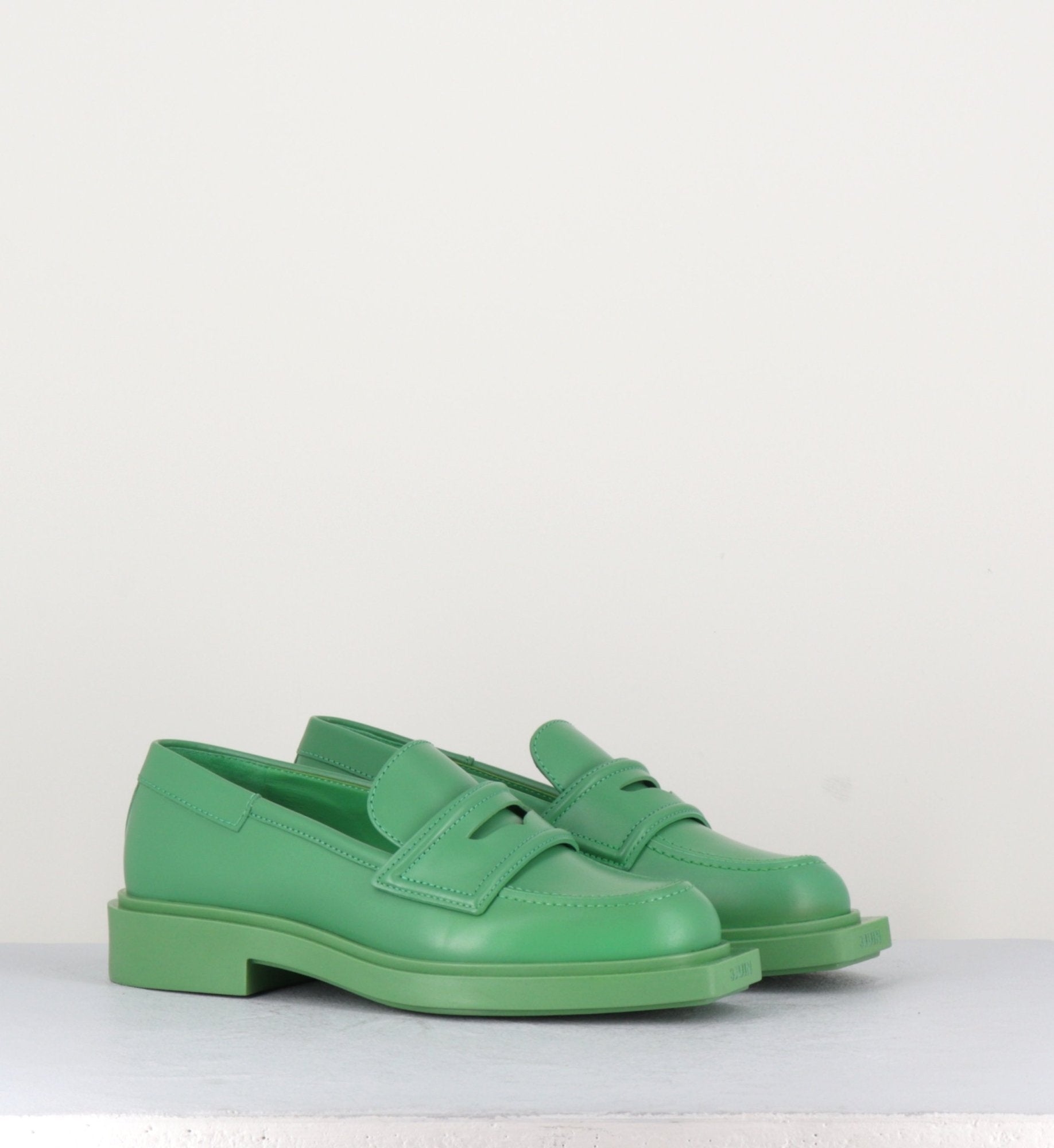 Mocassin en cuir lisse vert - VIOLA LEE GRASS