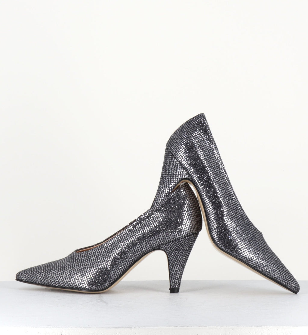 Escarpins en glitter anthracite EF605V - Garrice collection