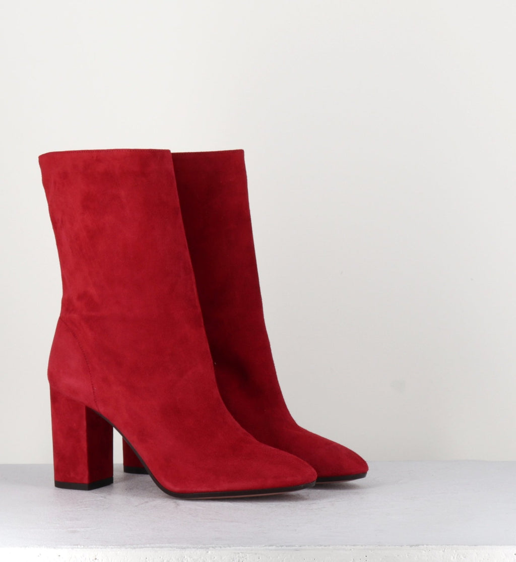Bottines en suede rouge et tige ample Aquazzura - BOOGIE BOOTIE RED