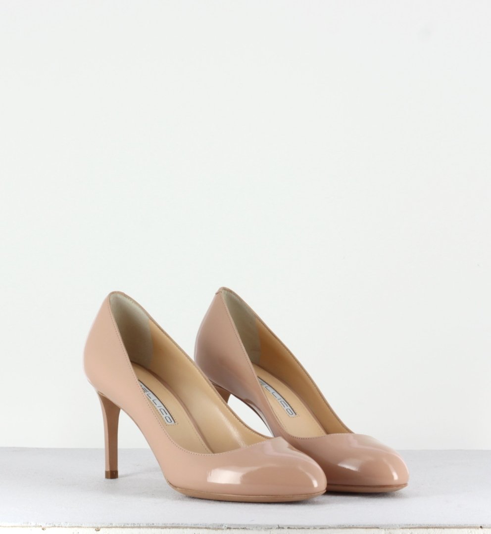 Escarpins petits talons en cuir nude 2592N - Pellico
