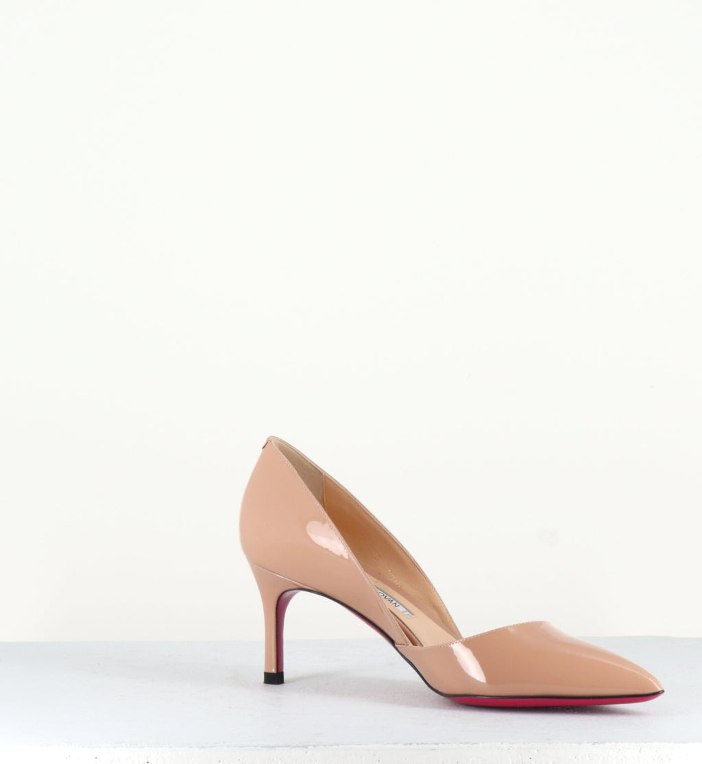 Escarpins à petits talons en cuir vernis nude LMD033 - Luciano Padovan