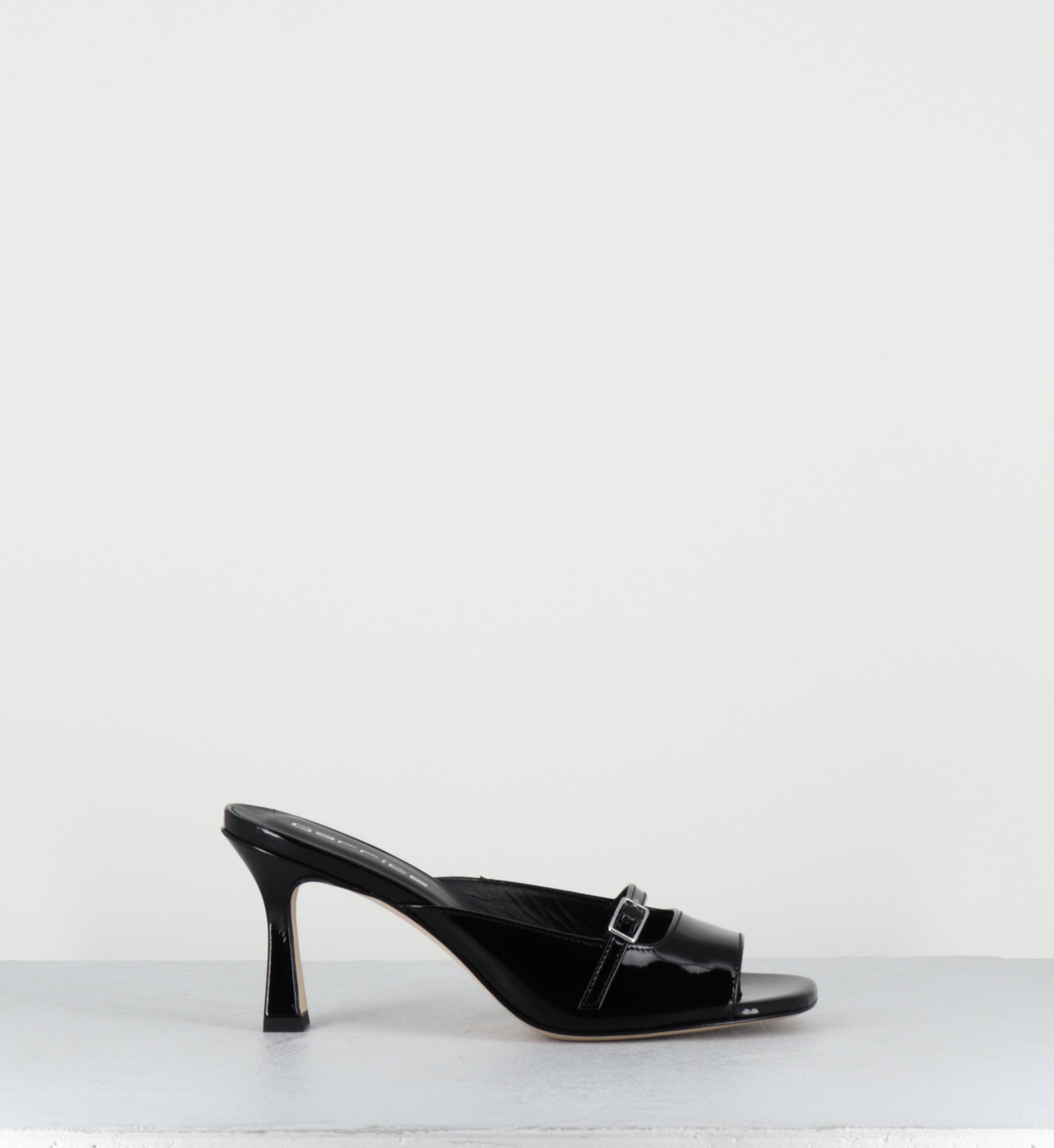 Mules à talon en cuir vernis noir - ABILE26 VERNICE NERO