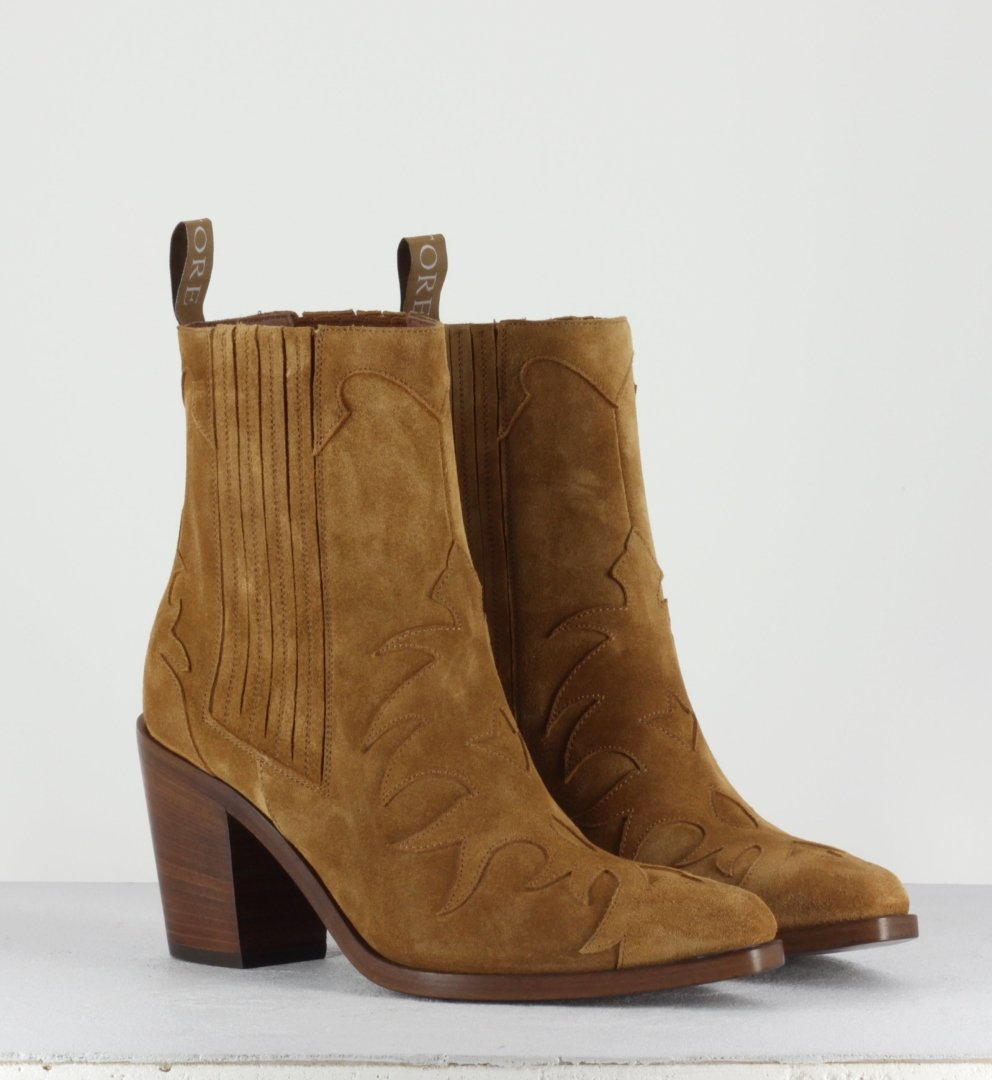 SARTORE - Bottines en daim Camel SR3265C