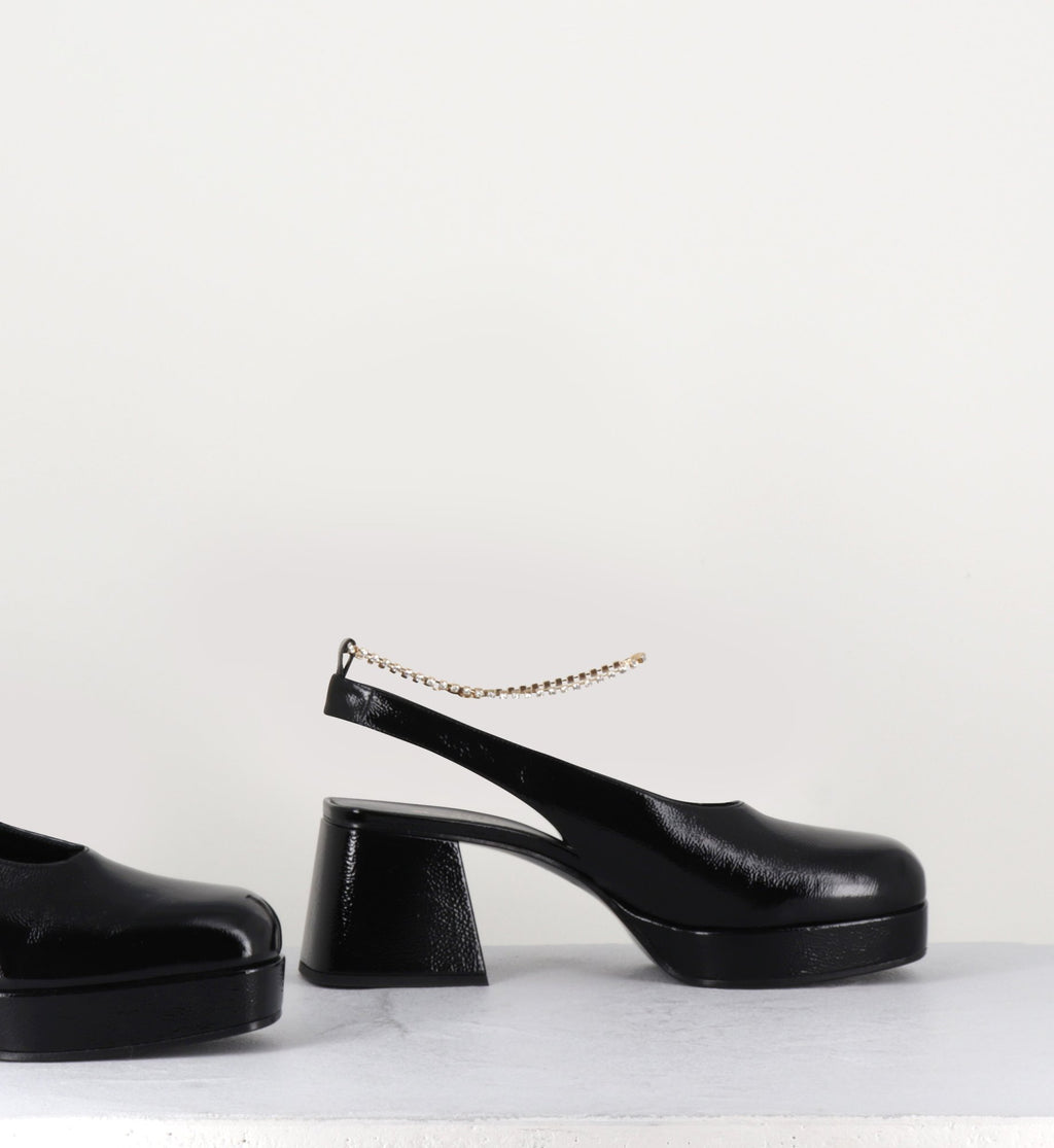 Escarpins look vintage en naplack noir - BLACK VIKY PLATFORM