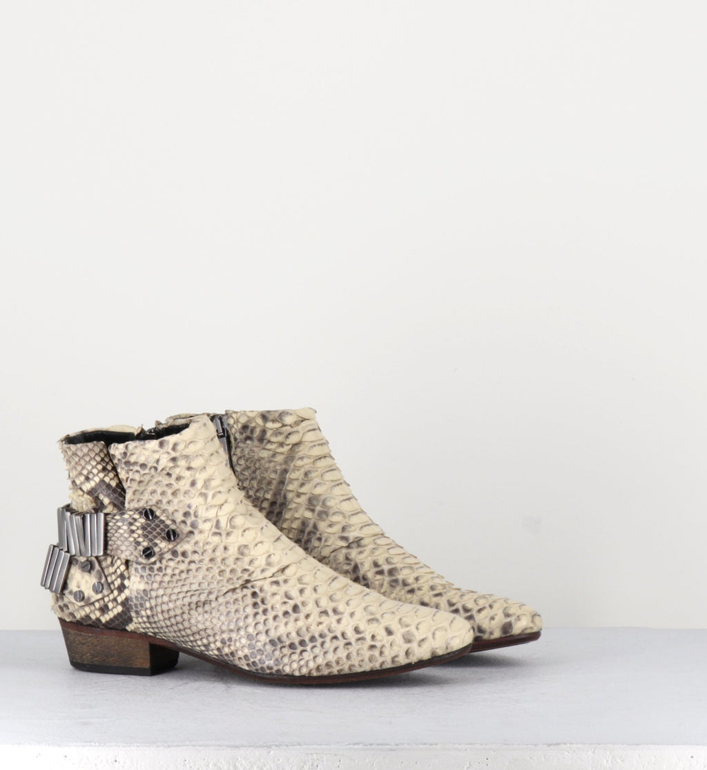 Bottines en python blanc LO WHITE - Fury London