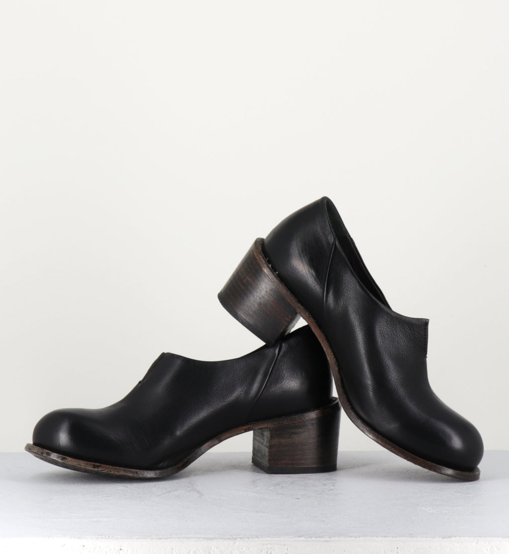 Chaussures japonisantes en cuir souple noir - 1FS342 NERO