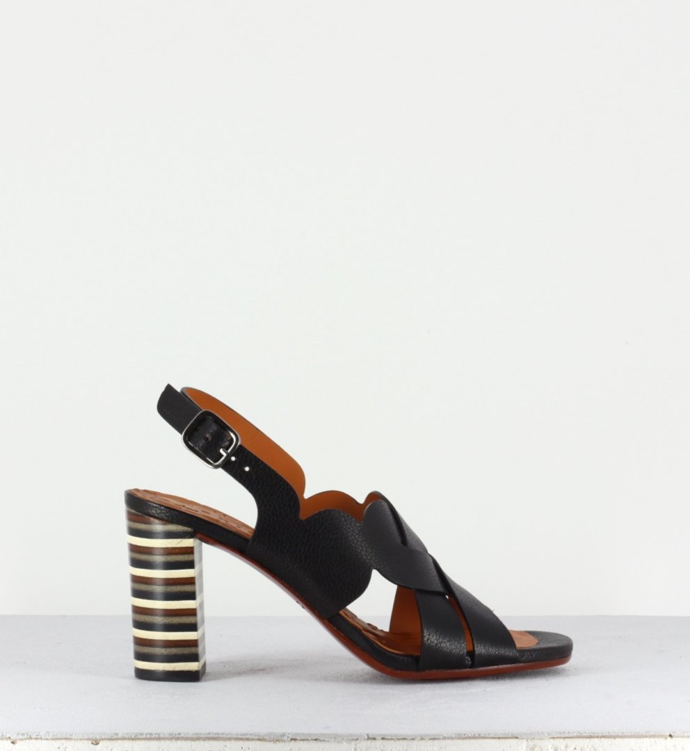 Sandales en cuir noir - Balbina