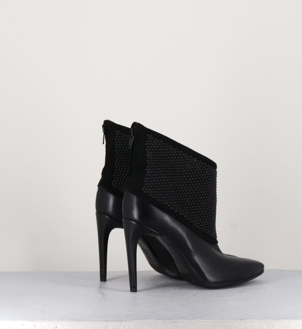 Boots à talons en cuir noir Garrice Collection - 5648