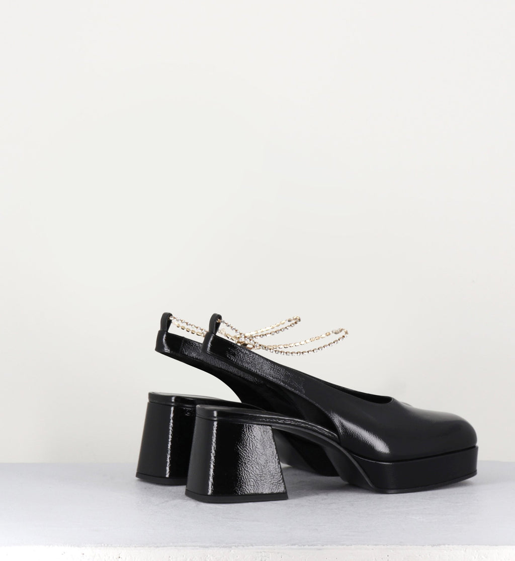 Escarpins look vintage en naplack noir - BLACK VIKY PLATFORM