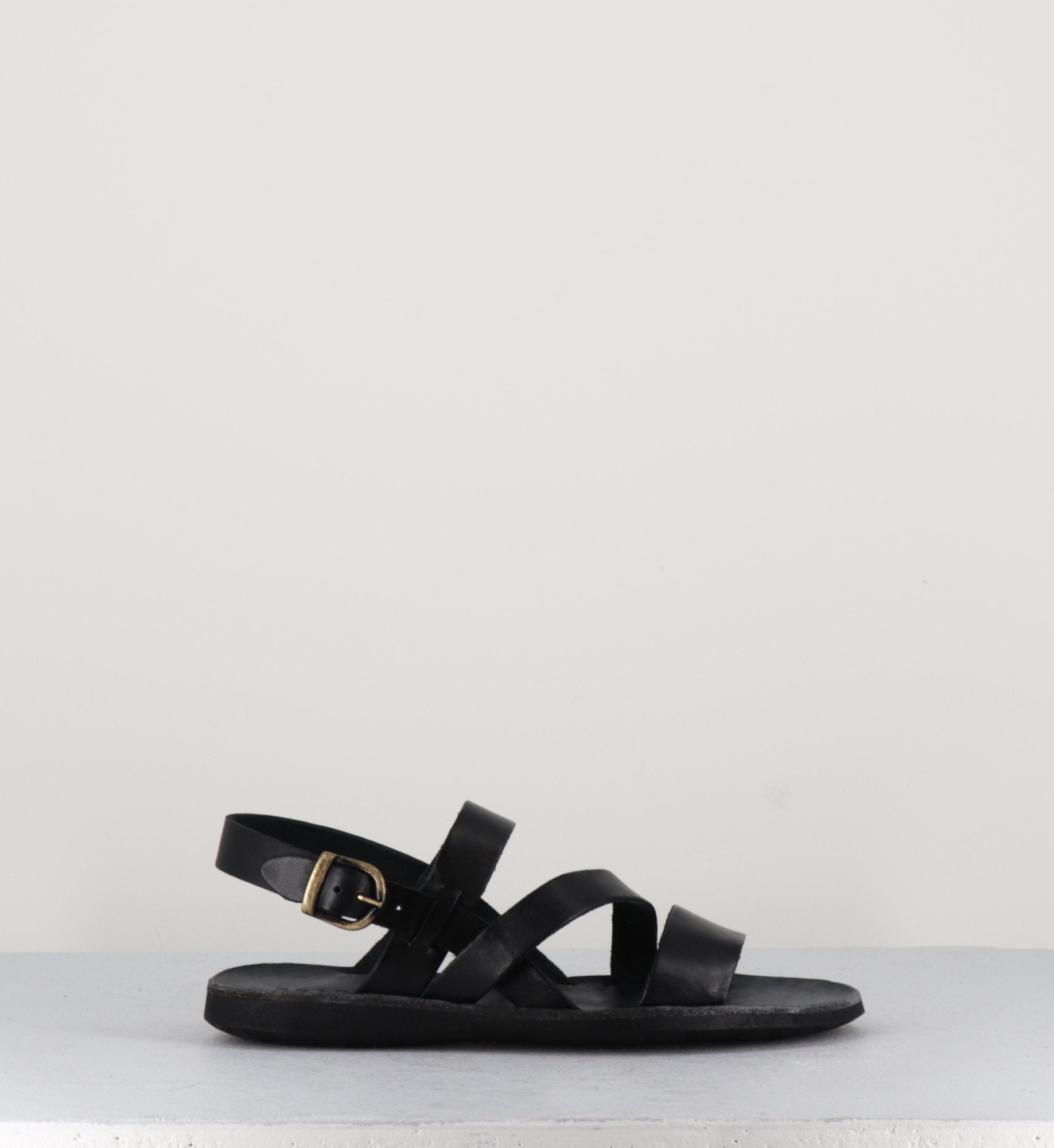 Sandales en cuir noir - 34556 NERO