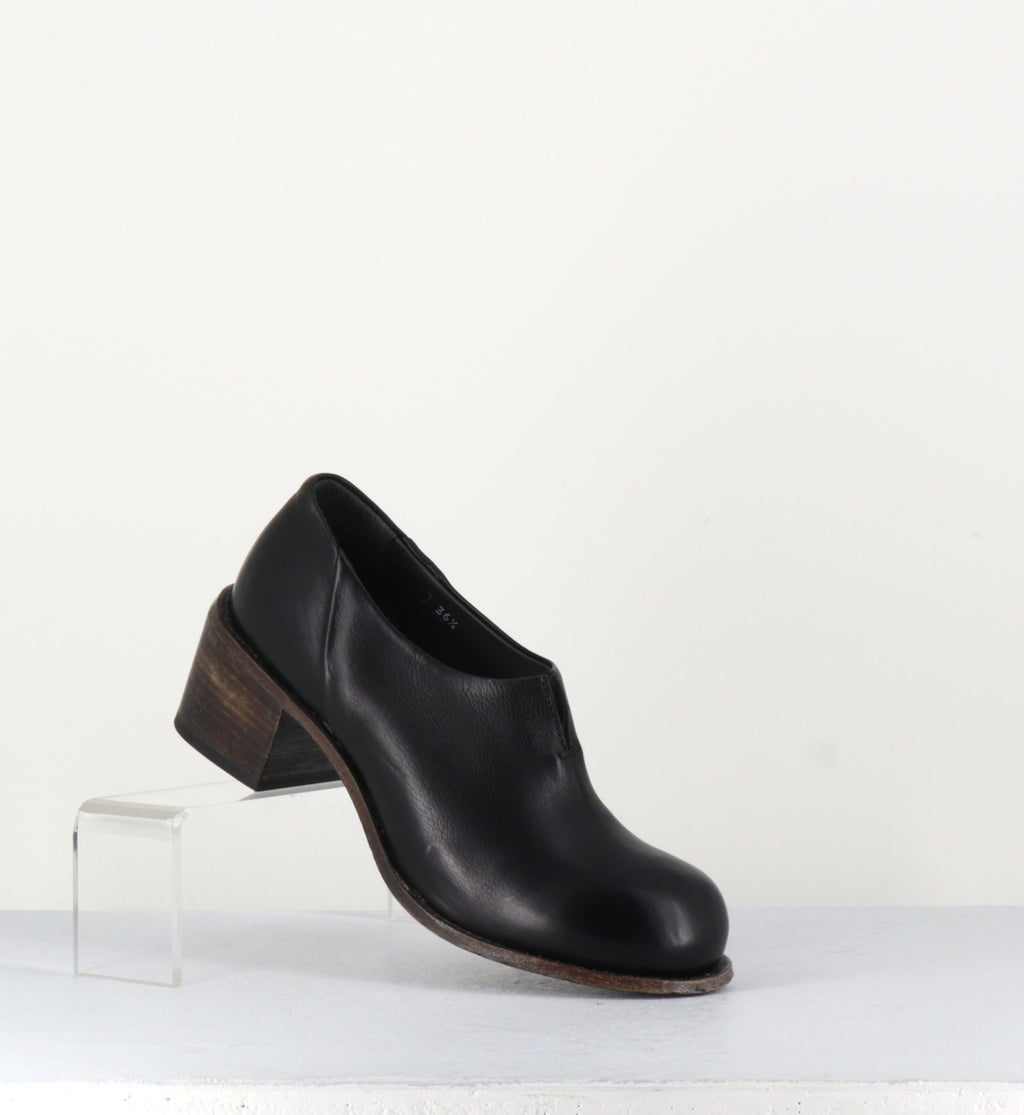 Chaussures japonisantes en cuir souple noir - 1FS342 NERO