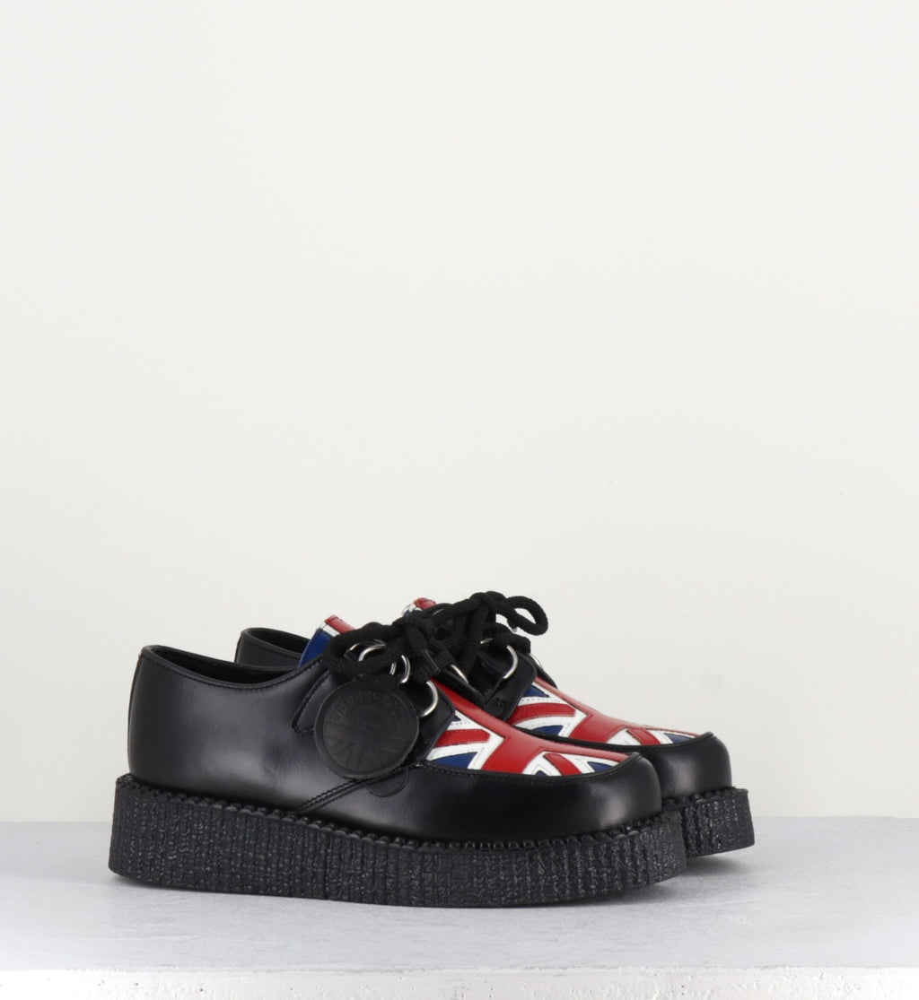 Chaussures à lacet en cuir noir Uunderground -WULFRUN CREEPERS  UN.JACK
