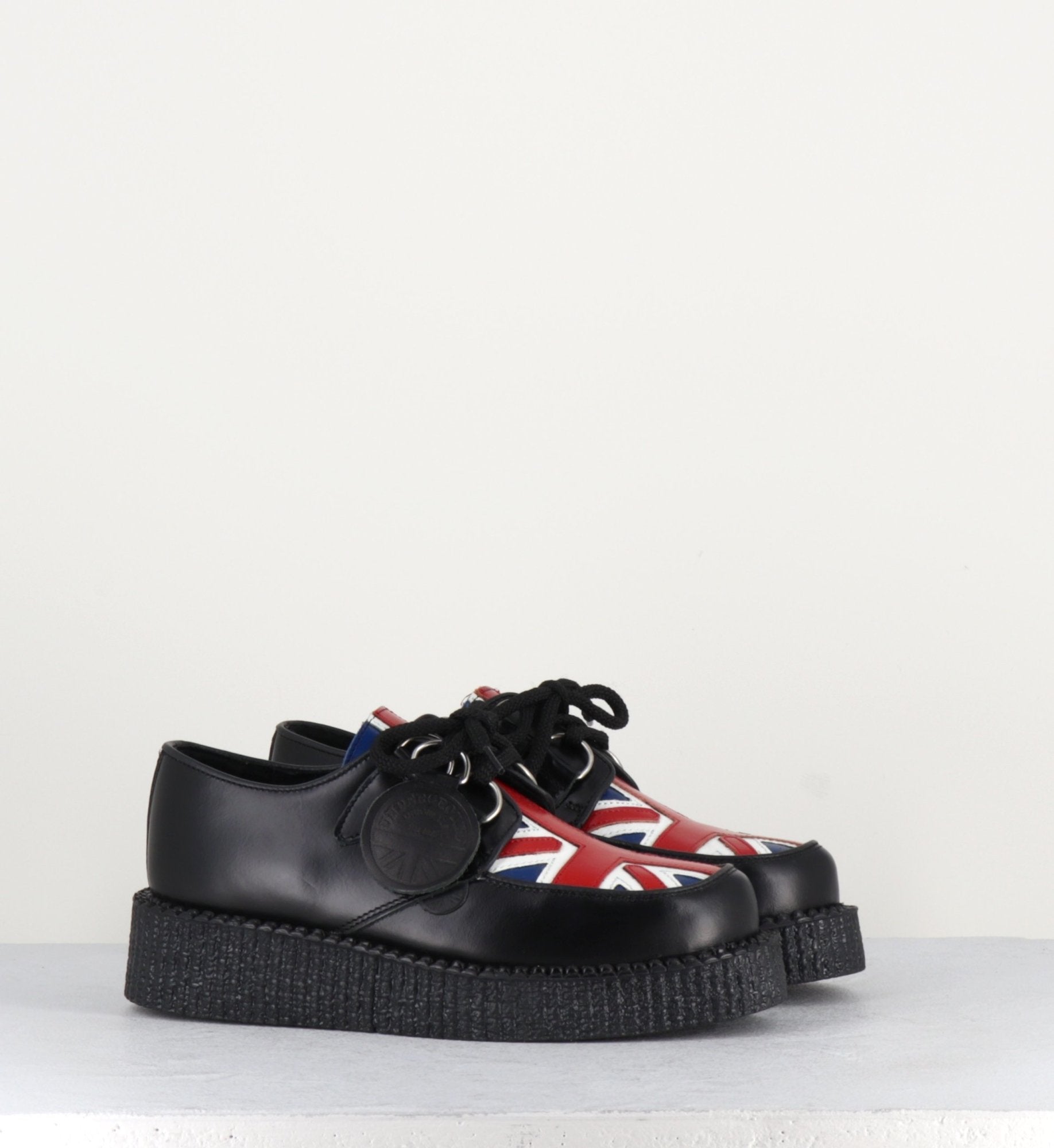 Chaussures à lacet en cuir noir Uunderground -WULFRUN CREEPERS  UN.JACK