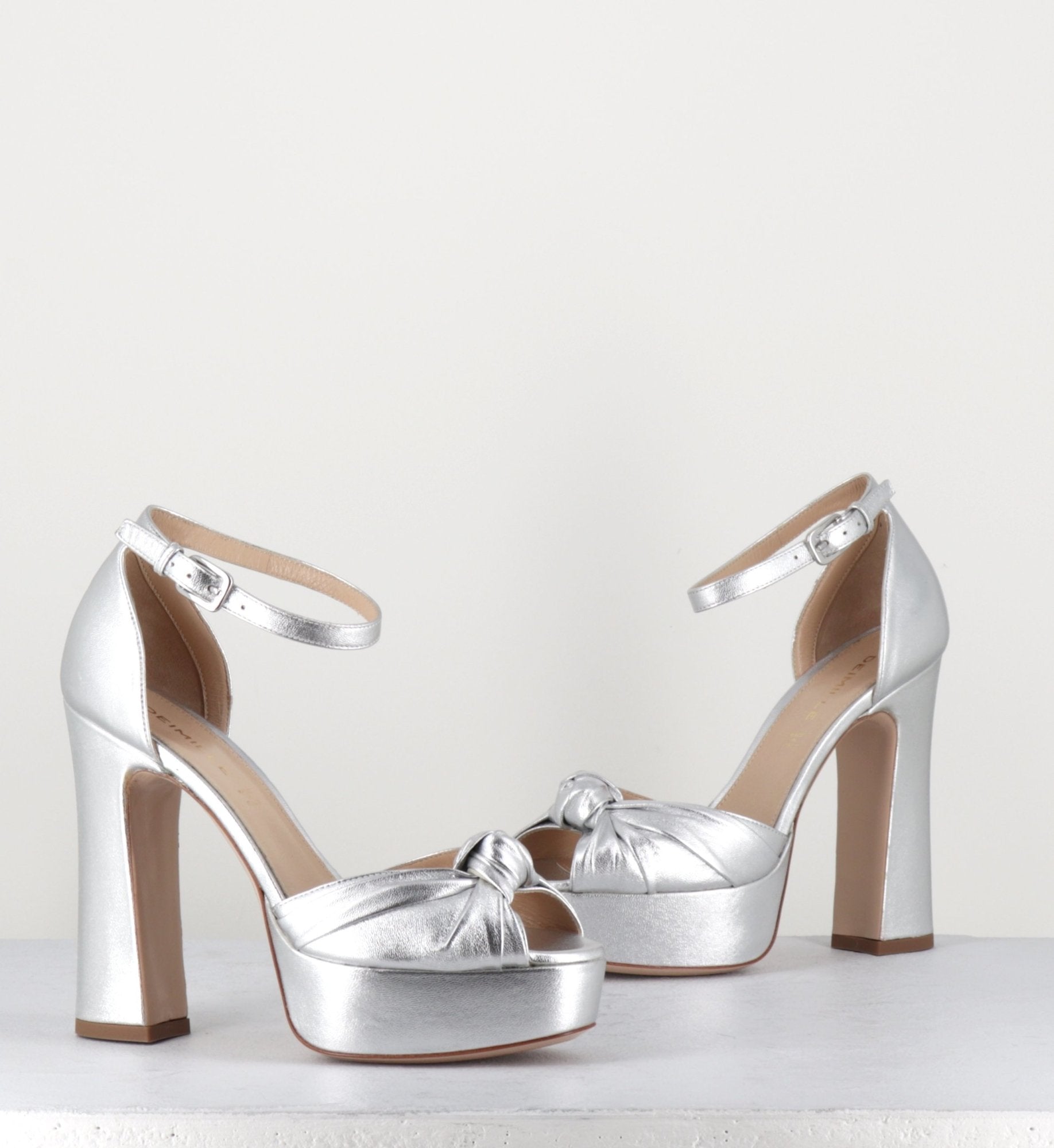 Sandales à talons hauts avec patins 5139104 argent - Deimille
