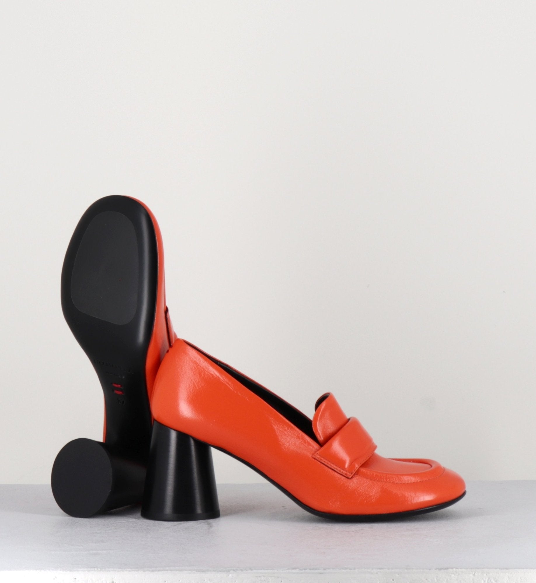 Mocassins  à talon en cuir orange - ACE03 NESPOLA
