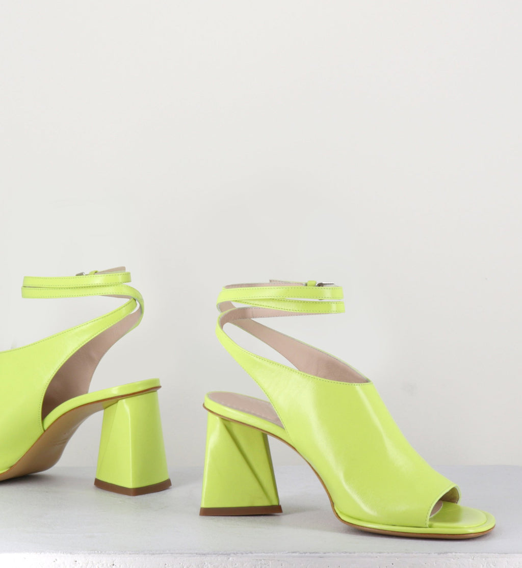 Sandales en cuir lime - A5173 ACID