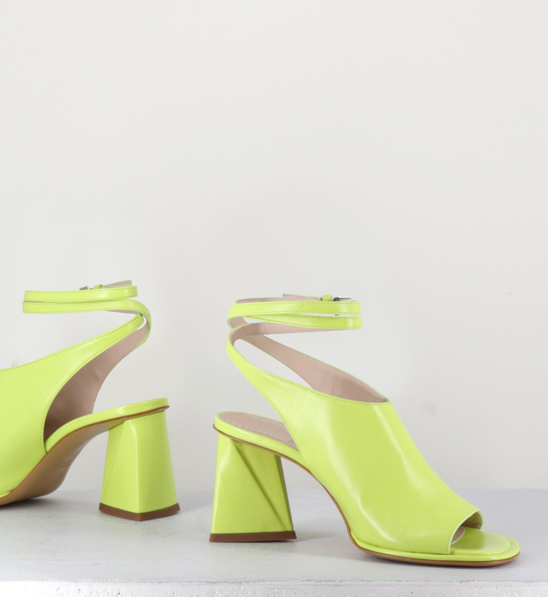 Sandales en cuir lime - A5173 ACID