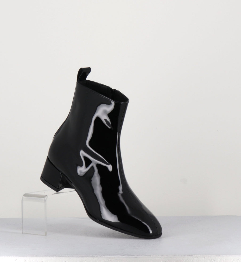 Boots 60s en cuir vernis noir - JANE VERNICE NERO