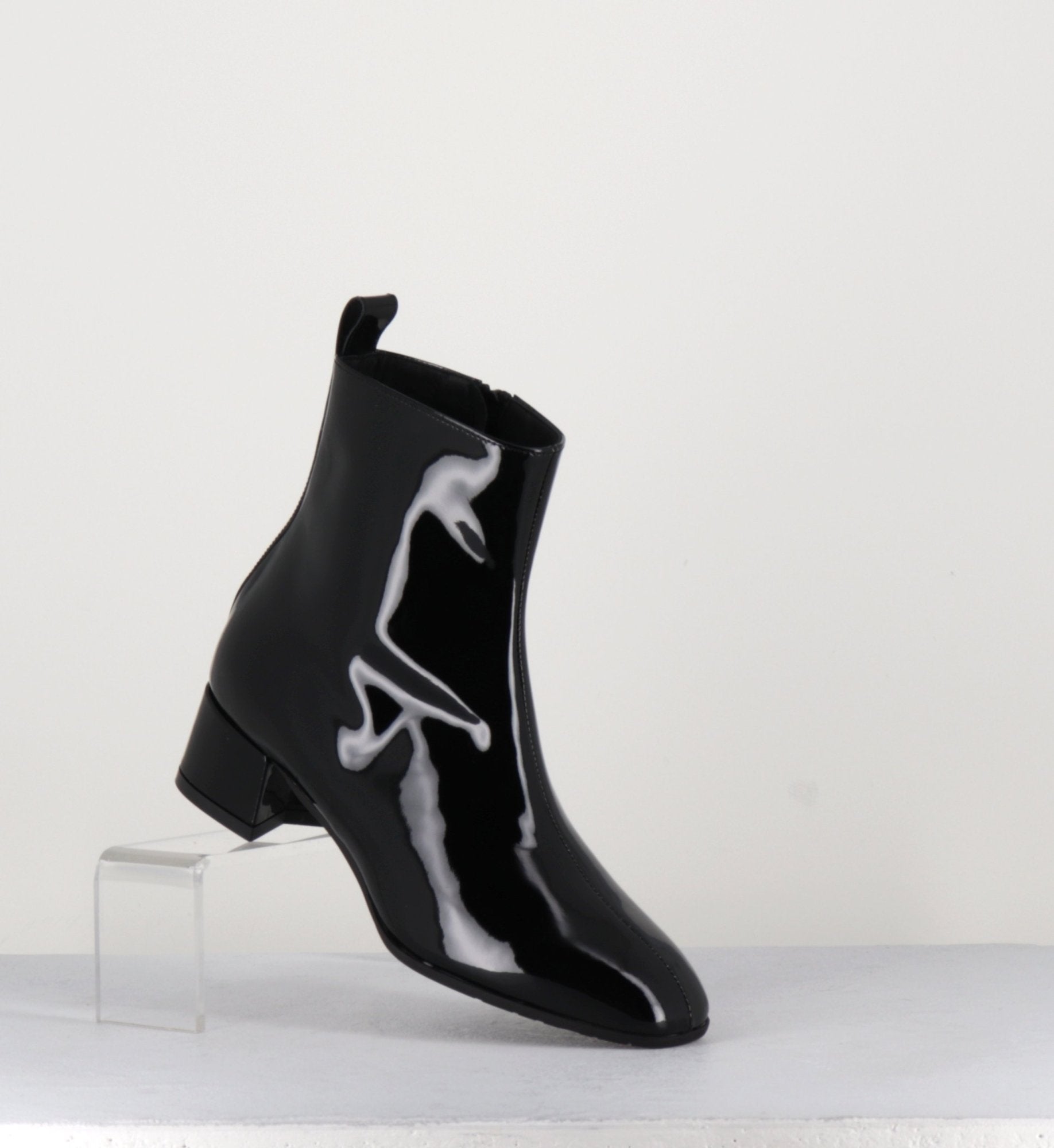 Boots 60s en cuir vernis noir - JANE VERNICE NERO