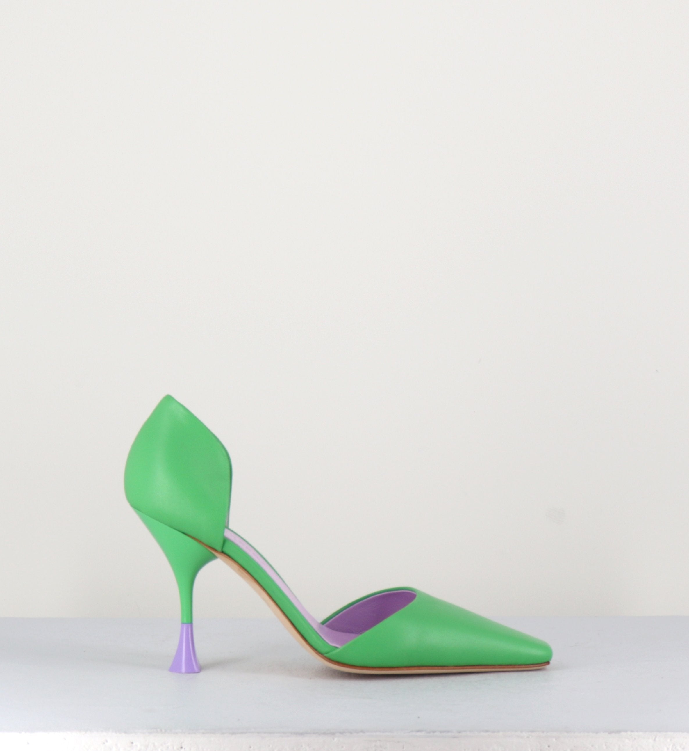 Escarpins en cuir vert 90s - HOLLY CRIS GRASS