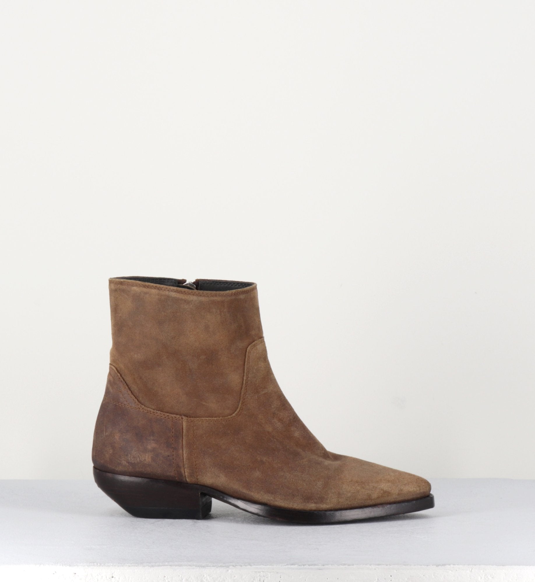 Bottines western en veau velour lavé camel Officine Creative - ASTREE001