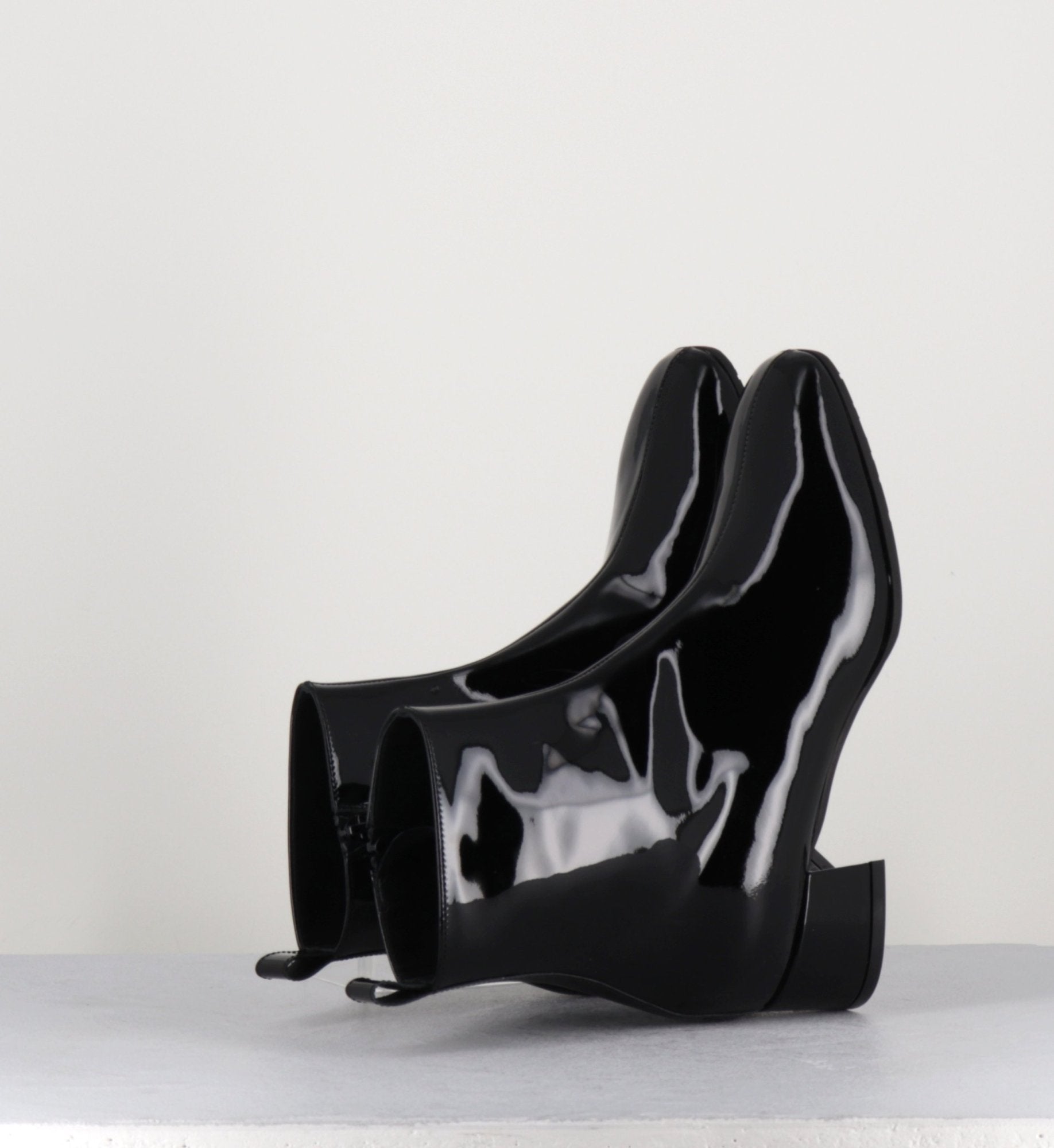 Boots 60s en cuir vernis noir - JANE VERNICE NERO