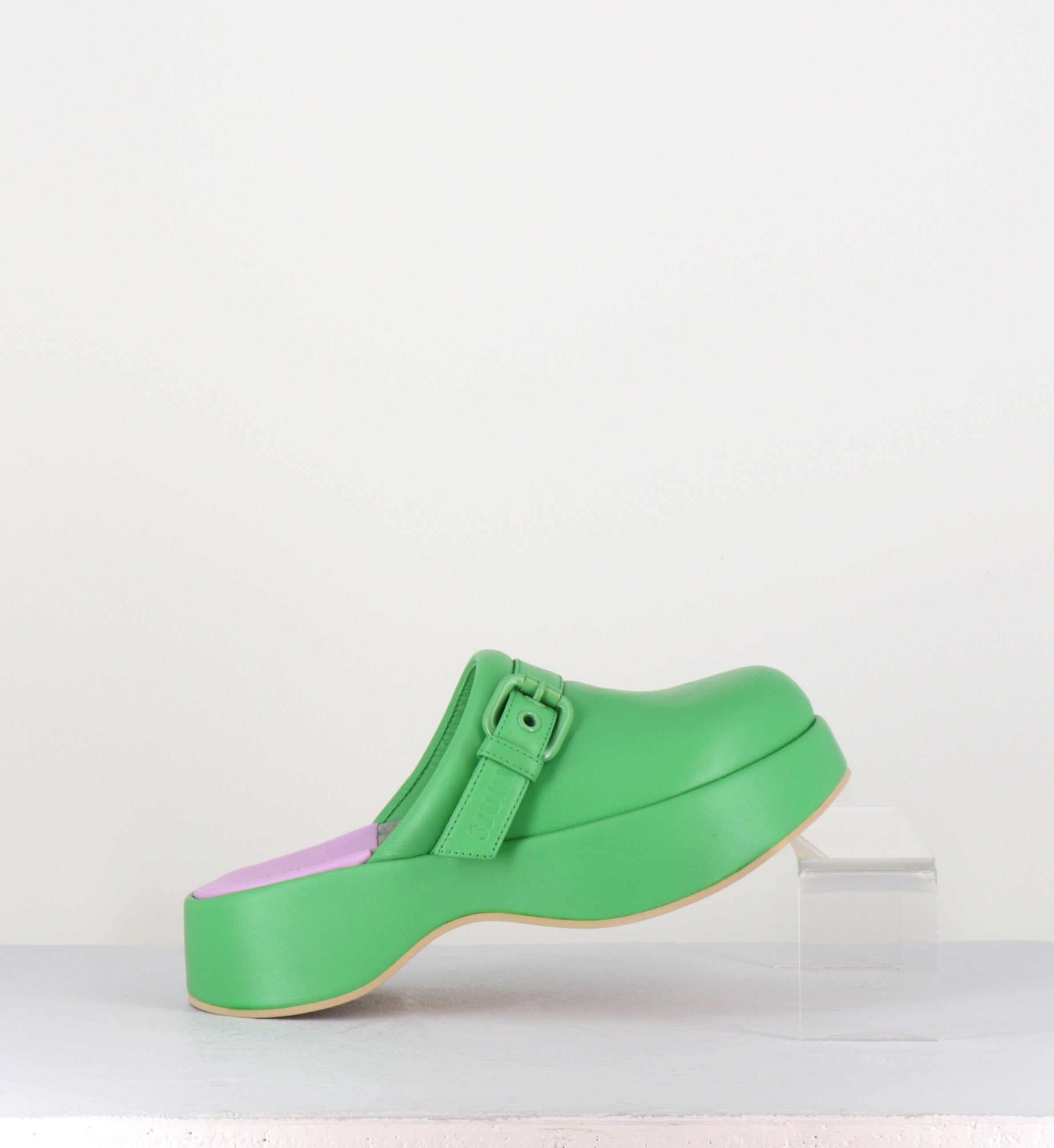 Sabot en cuir vert - LIPARI CHAT GRASS