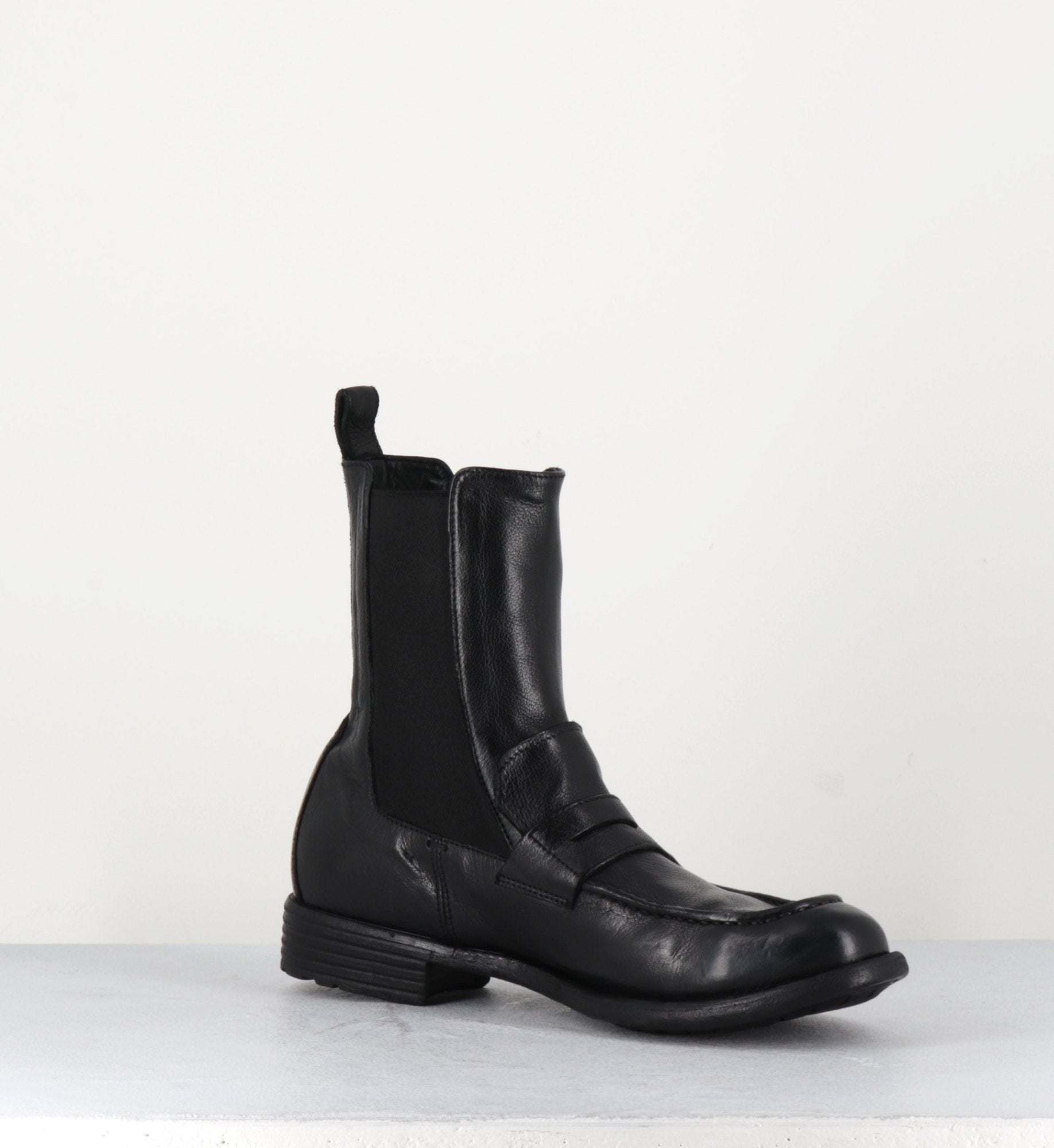 Boots-moccassins chelsea en cuir noir - MARS 142 NERO