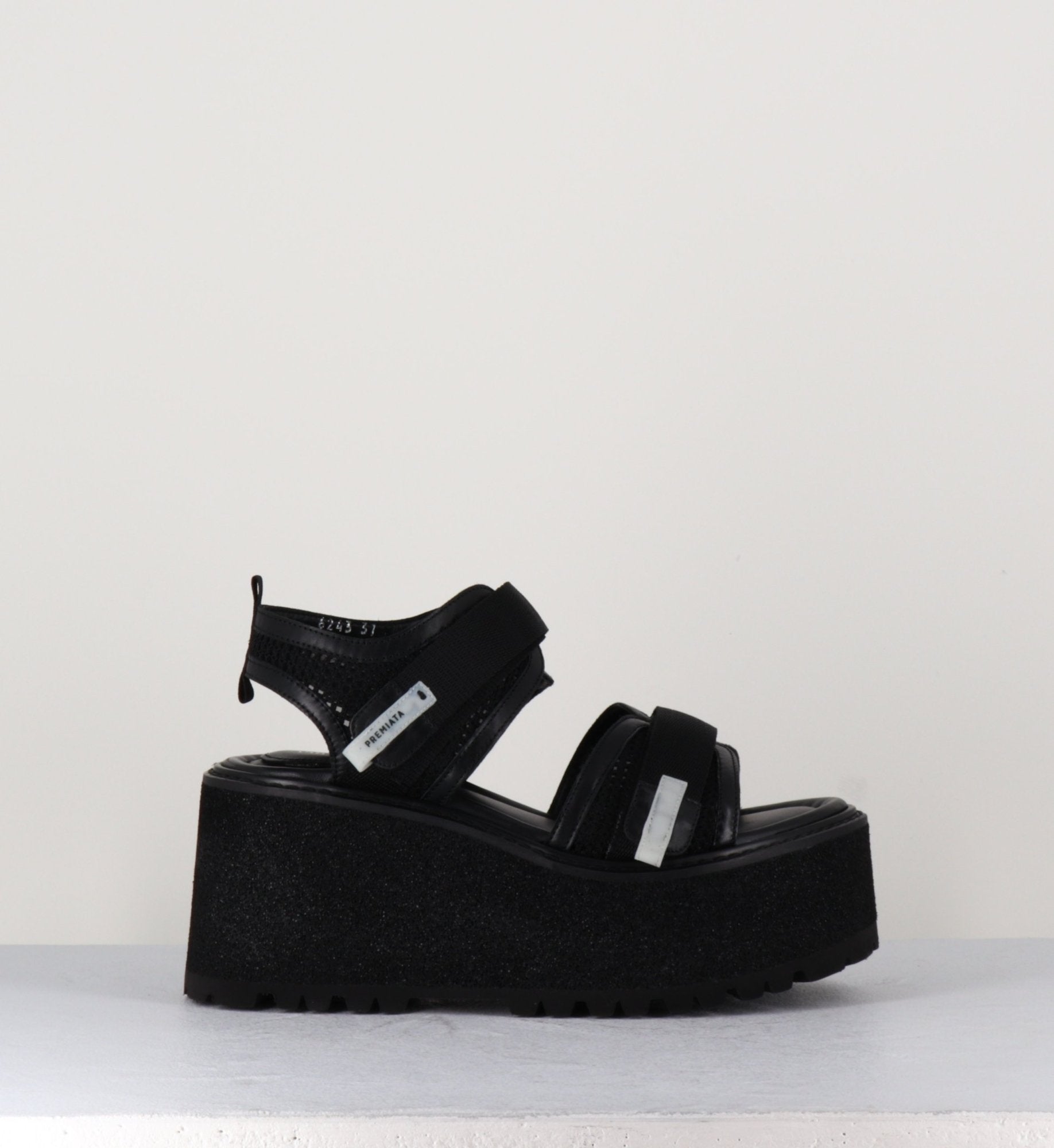 Sandales en cuir&mesh - M6243 NERO
