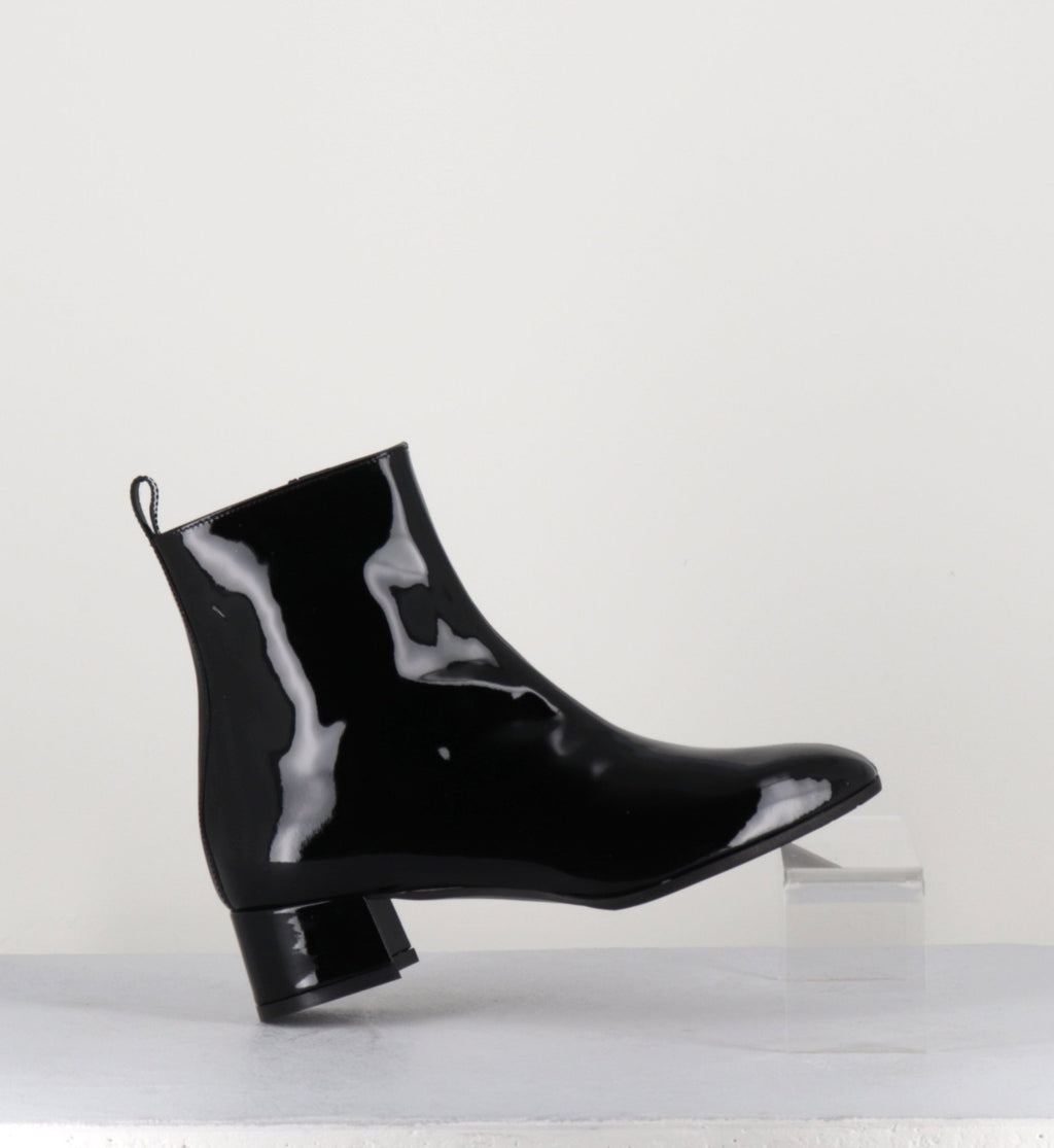 Boots 60s en cuir vernis noir - JANE VERNICE NERO