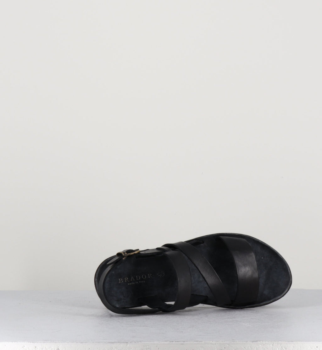Sandales en cuir noir - 34556 NERO