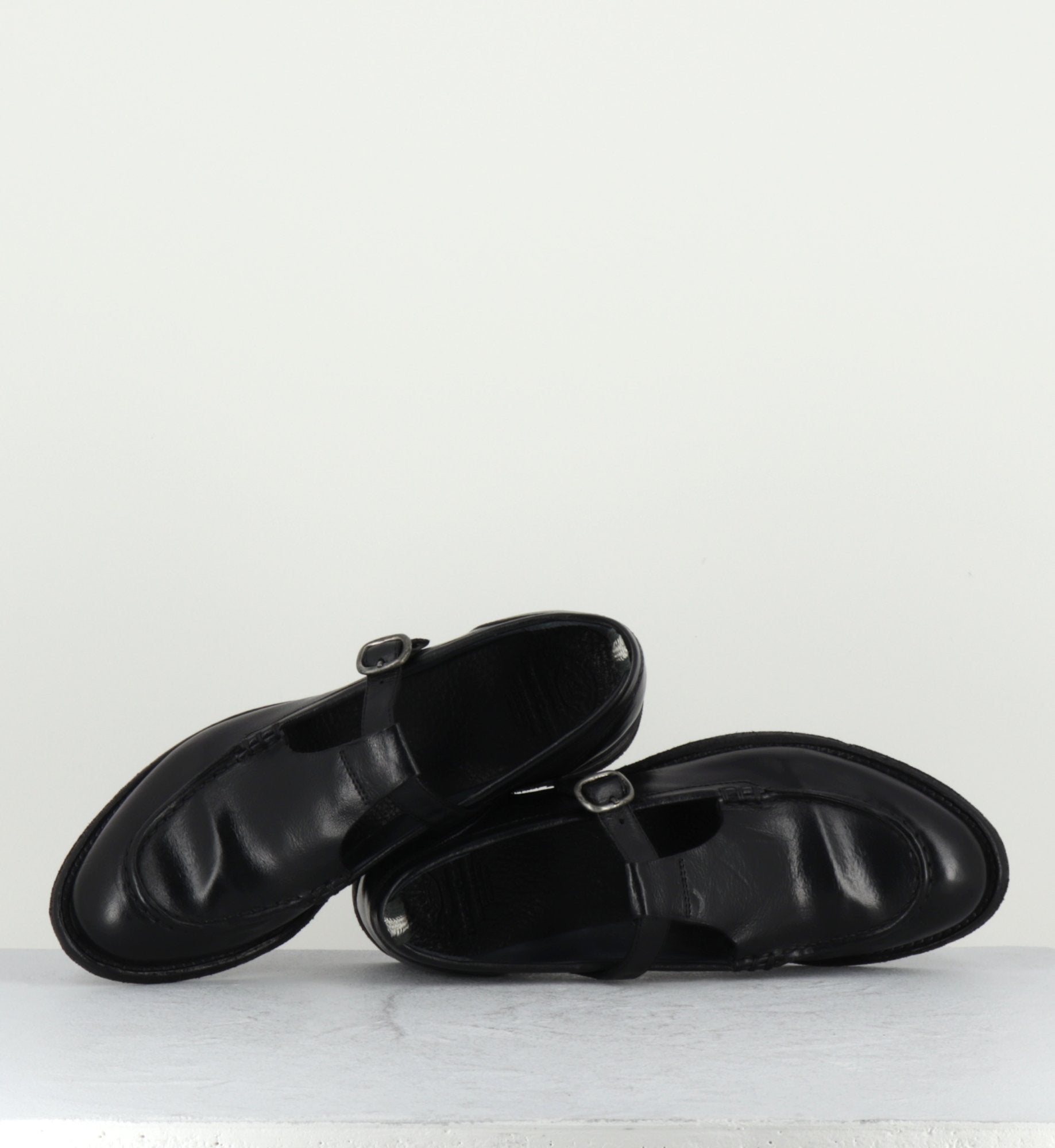 Chaussures Mary-Jane en cuir noir - LEX535 NERO