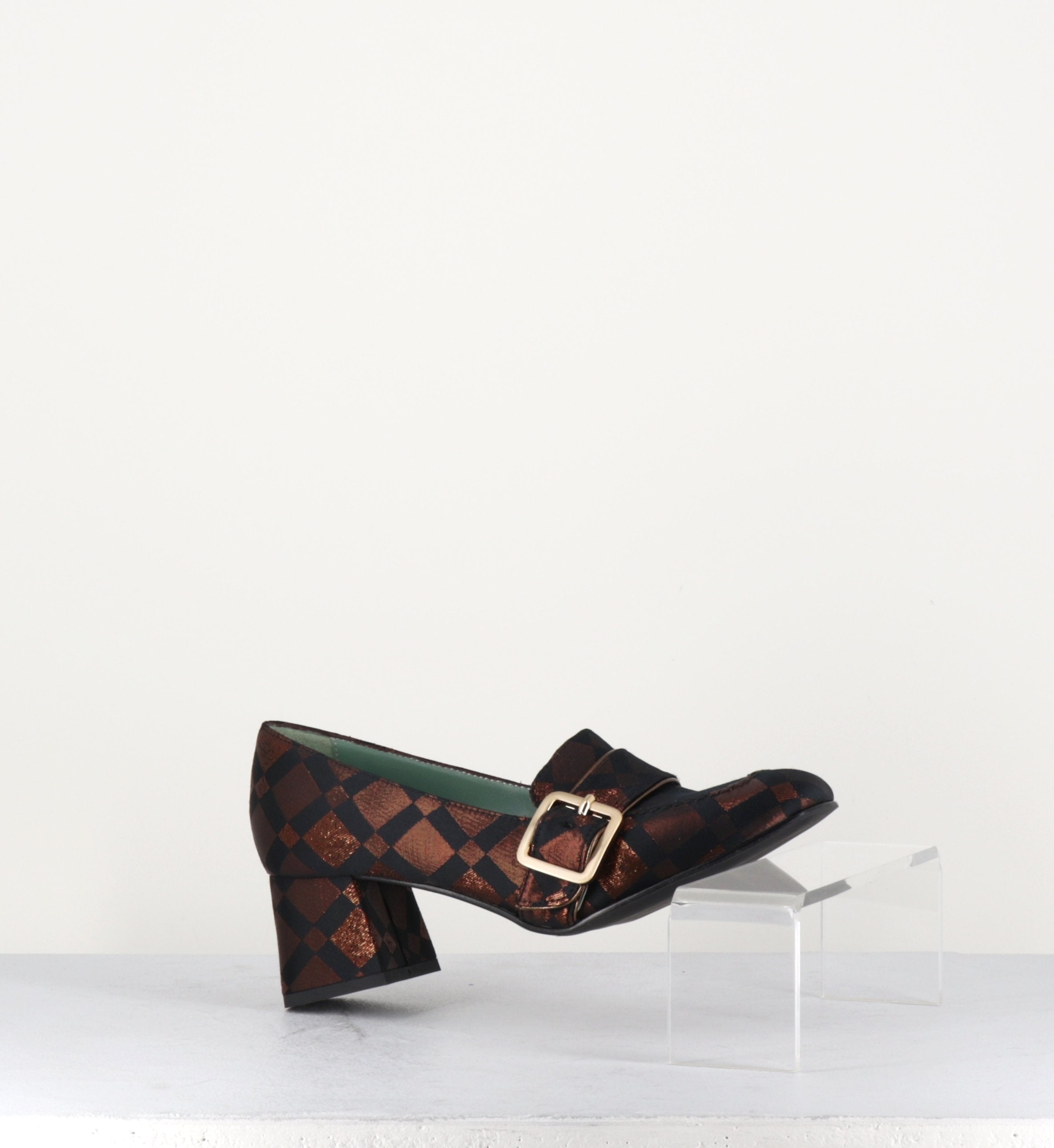 Mocassins à talons en toile multicolore D83D3 - Paola D'Arcano