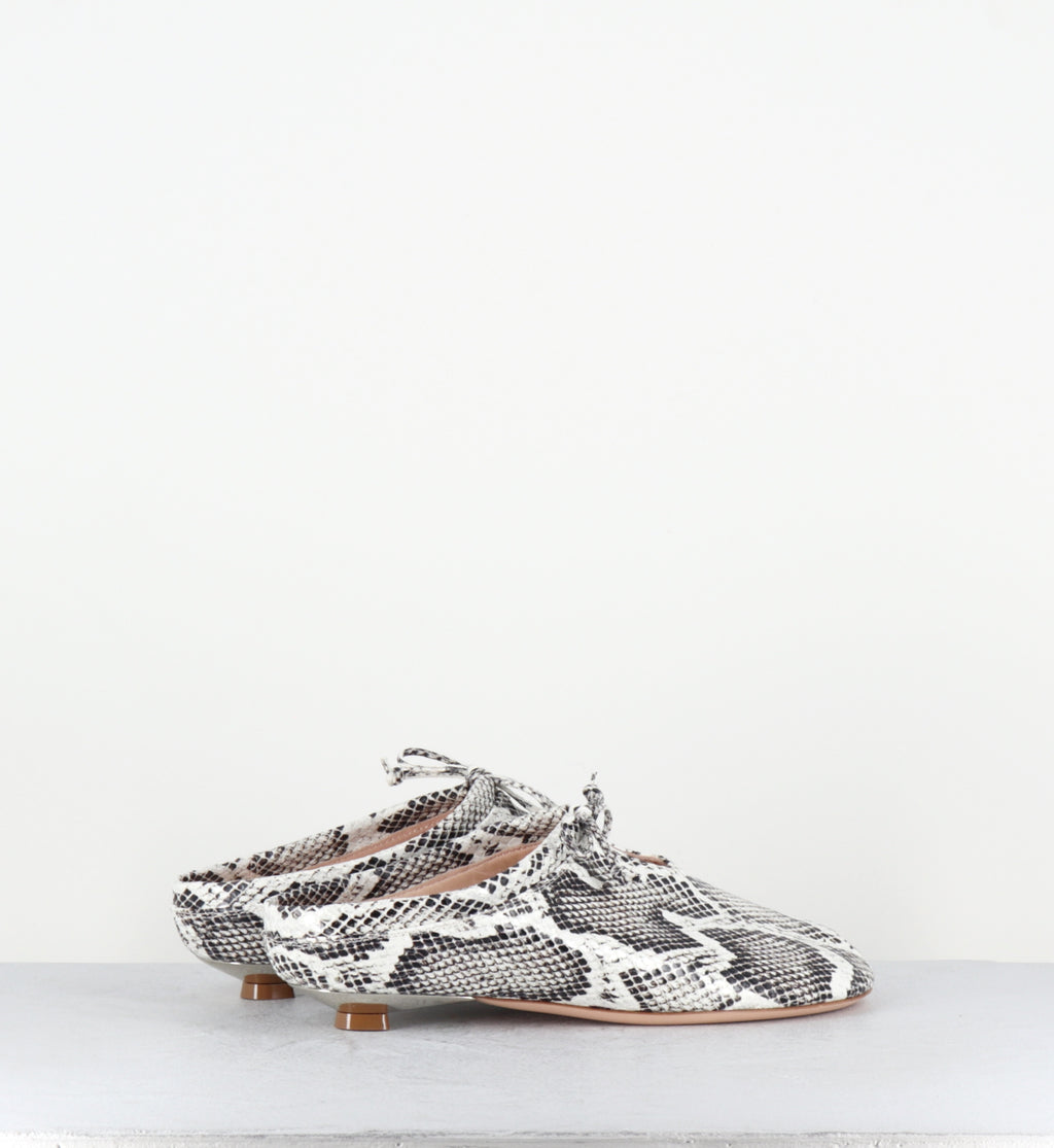 Mules en cuir imprimé serpent - MULE MIBIA FOG